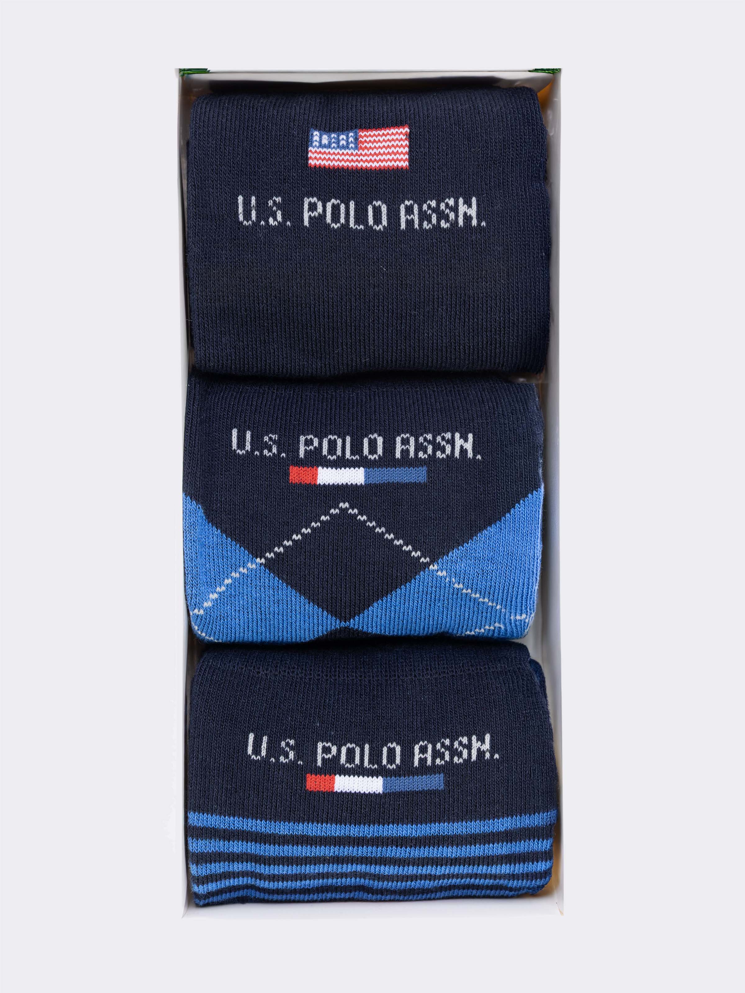 Calze Uomo U.S. POLO ASSN. Lunghe Fantasia - Scatola 3 Paia - Image 3