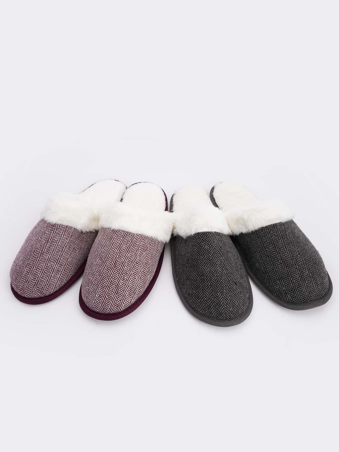 Pantofole Lucky Brand Per Bambino, In Micro Pelle Scamosciata Con Fodera In Pile, Suola Antiscivolo, Nero/grigio/blu - 3
