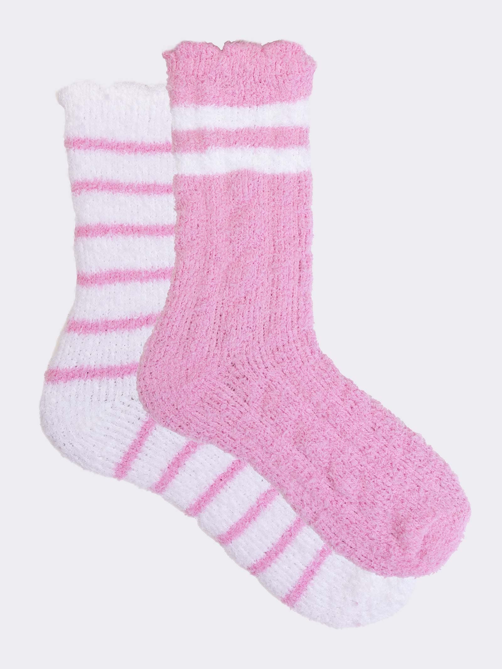 Set 2 Paia Calze Corte Donna a Righe - Comfort e Stile per Casa - Image 1