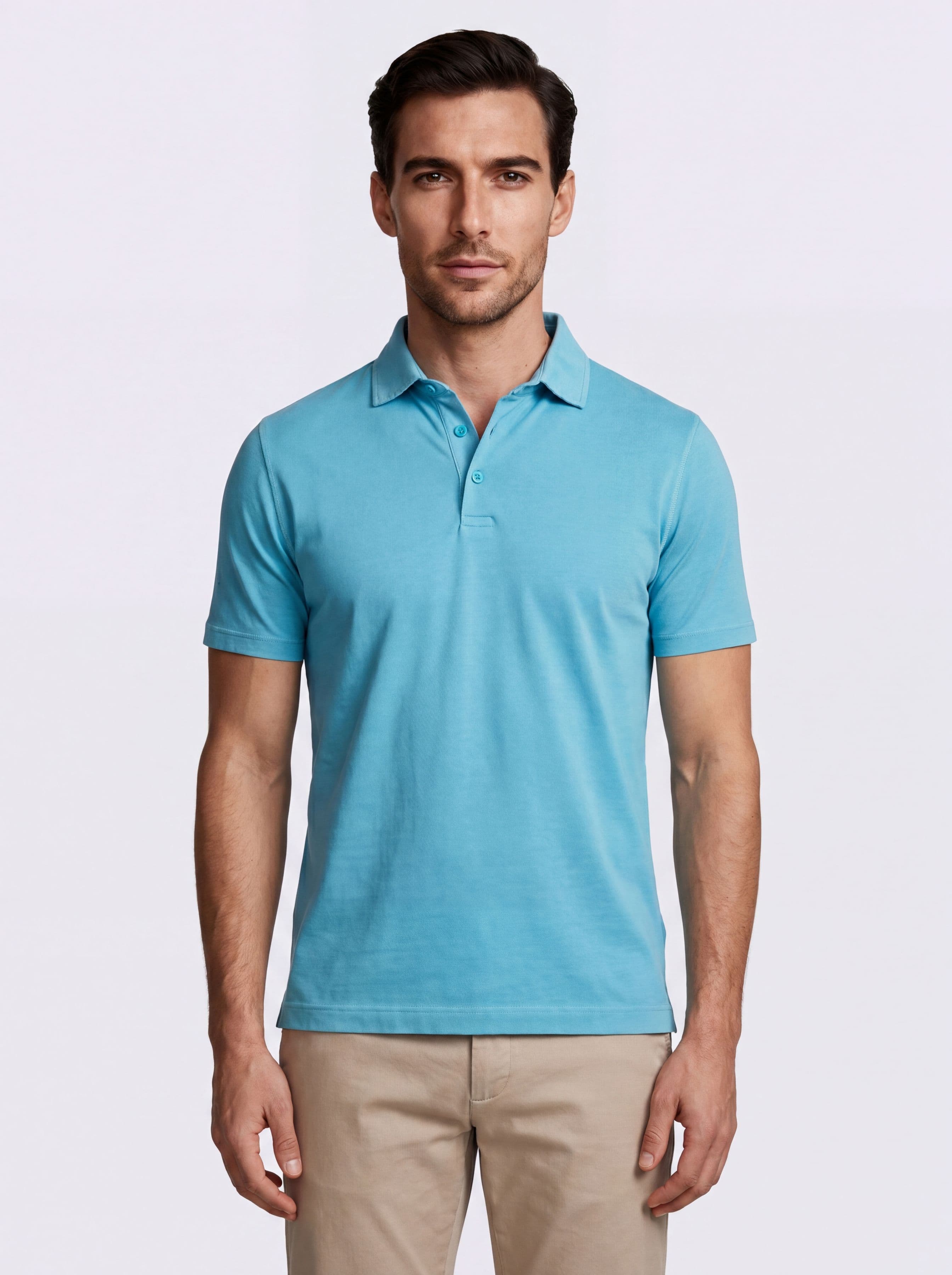 Polo Uomo in Cotone Piquet Stretch | 3 Bottoni | Made in Italy