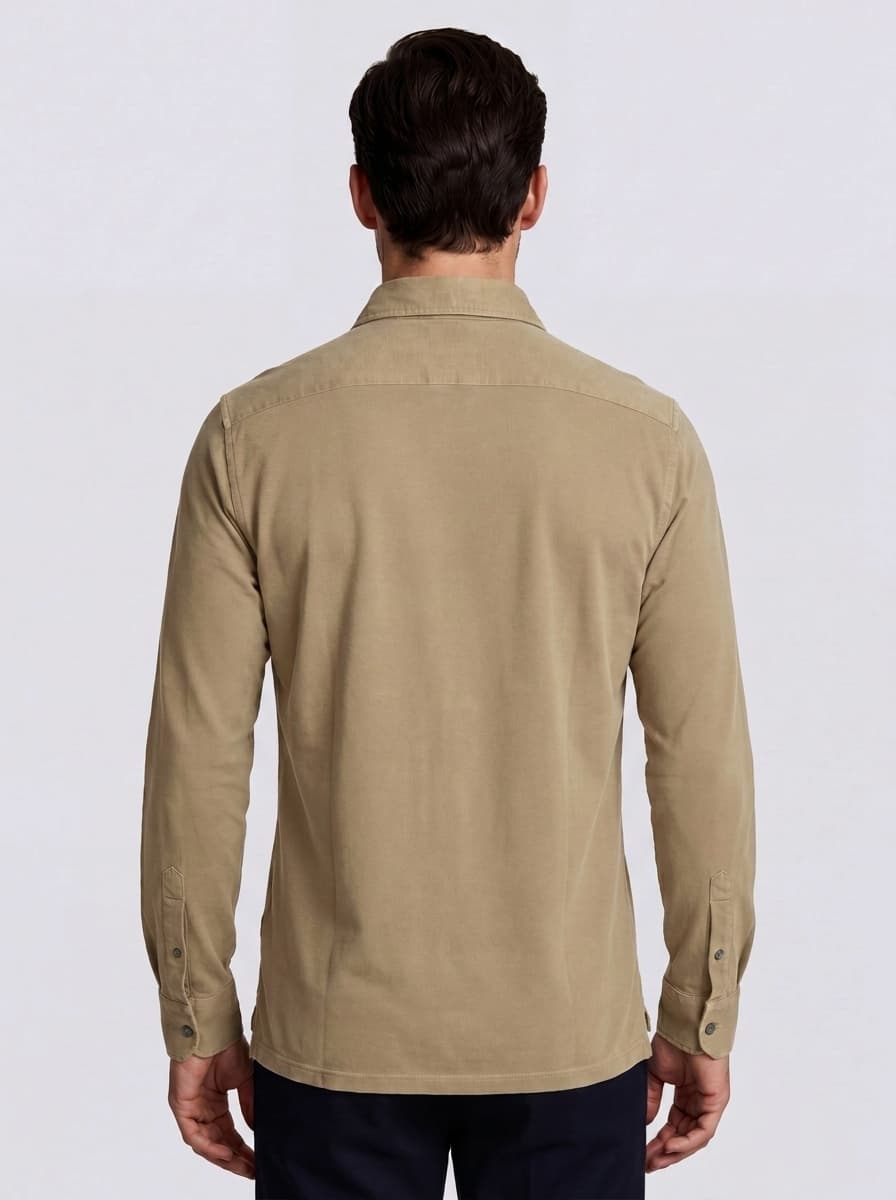 Polo Camicia a Maniche Lunghe in Cotone Made in Italy - Image 2