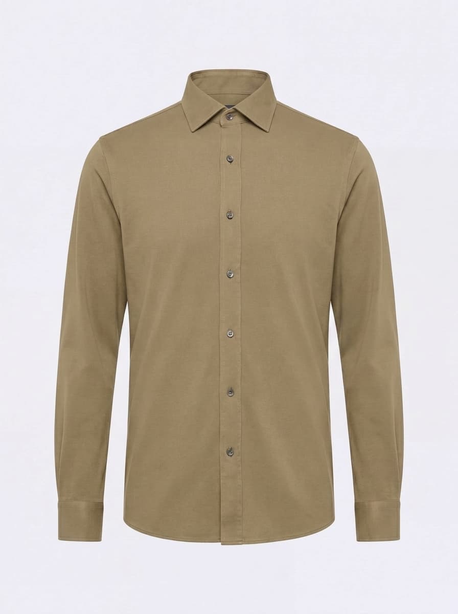 Polo Camicia a Maniche Lunghe in Cotone Made in Italy - Image 4