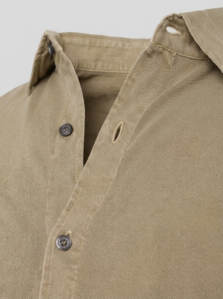 Polo Camicia a Maniche Lunghe in Cotone Made in Italy - Image 5