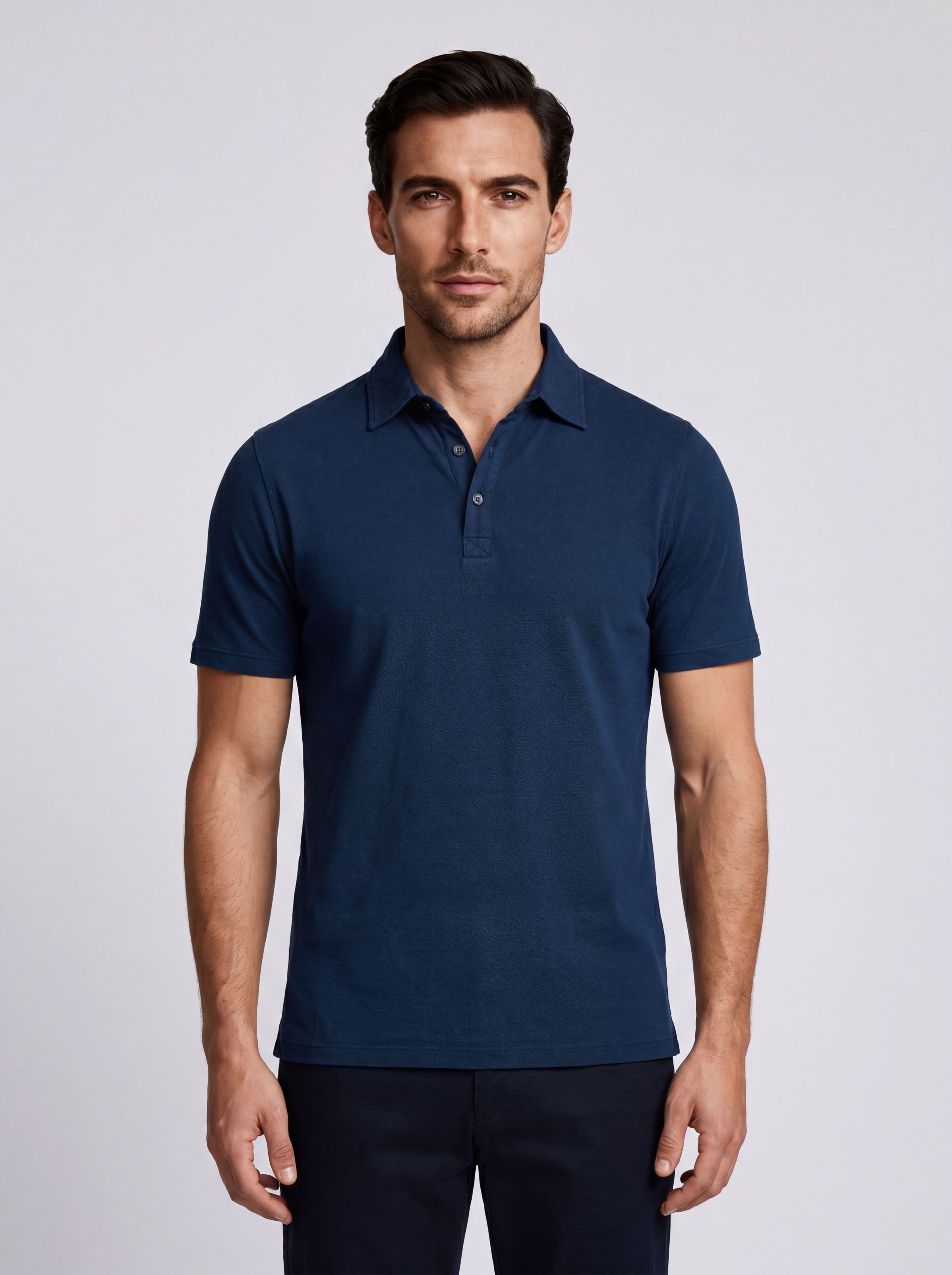 Polo Uomo Manica Corta Piquet Stone Wash Made in Italy - Image 1