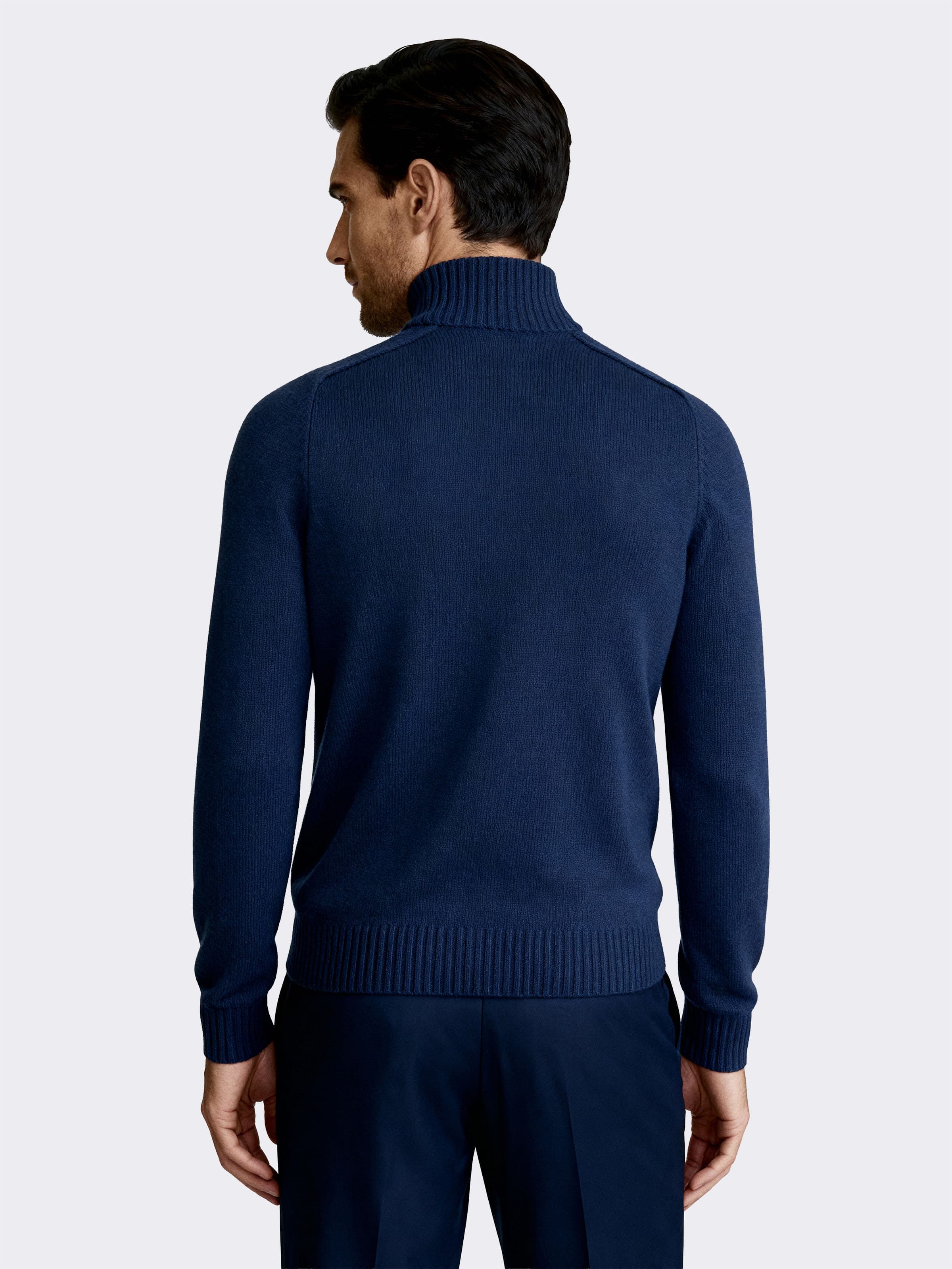 Dolcevita uomo manica lunga con dettagli a Coste in misto Cashmere - Image 2