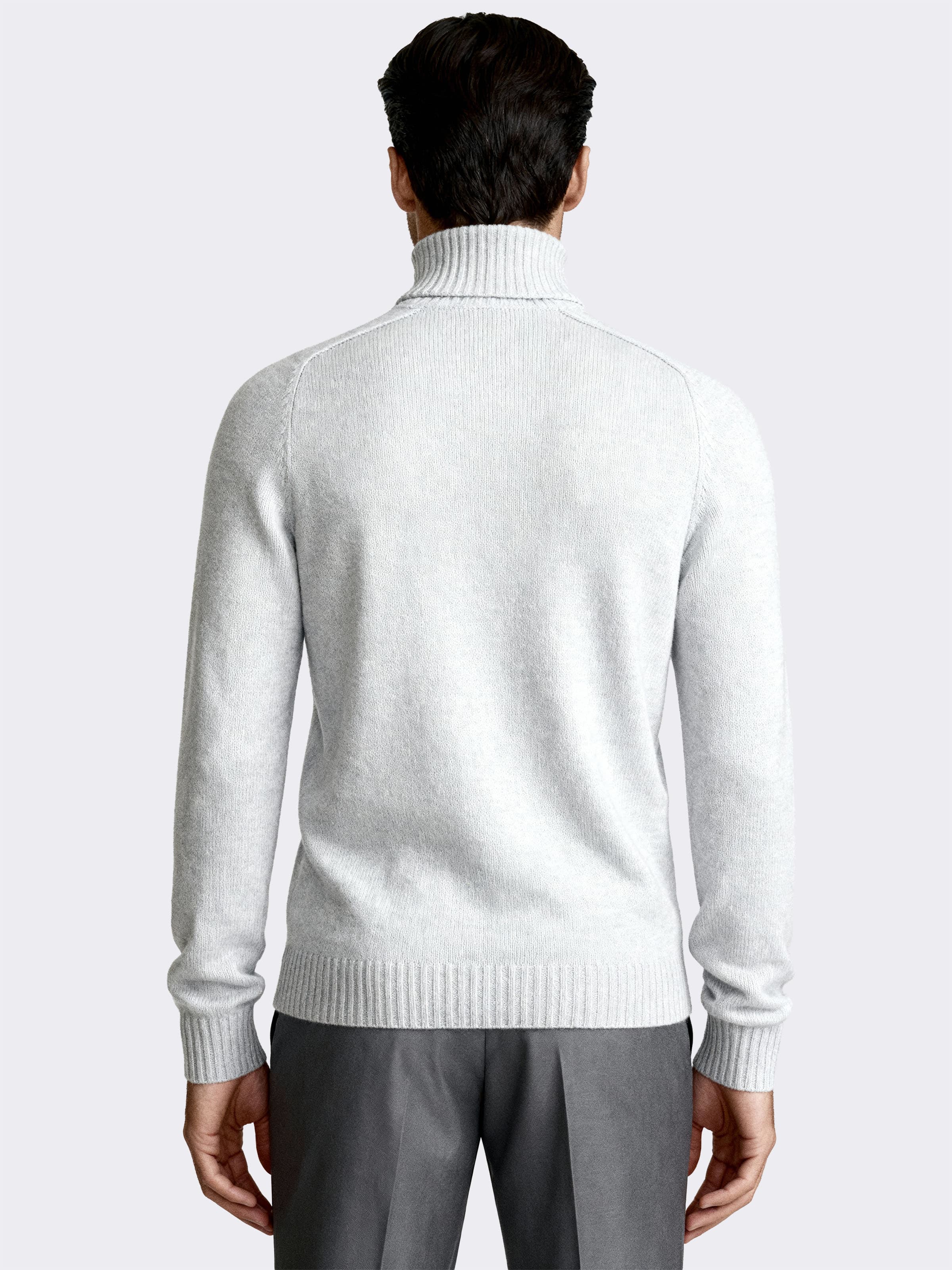 Dolcevita uomo manica lunga con dettagli a Coste in misto Cashmere - Image 2
