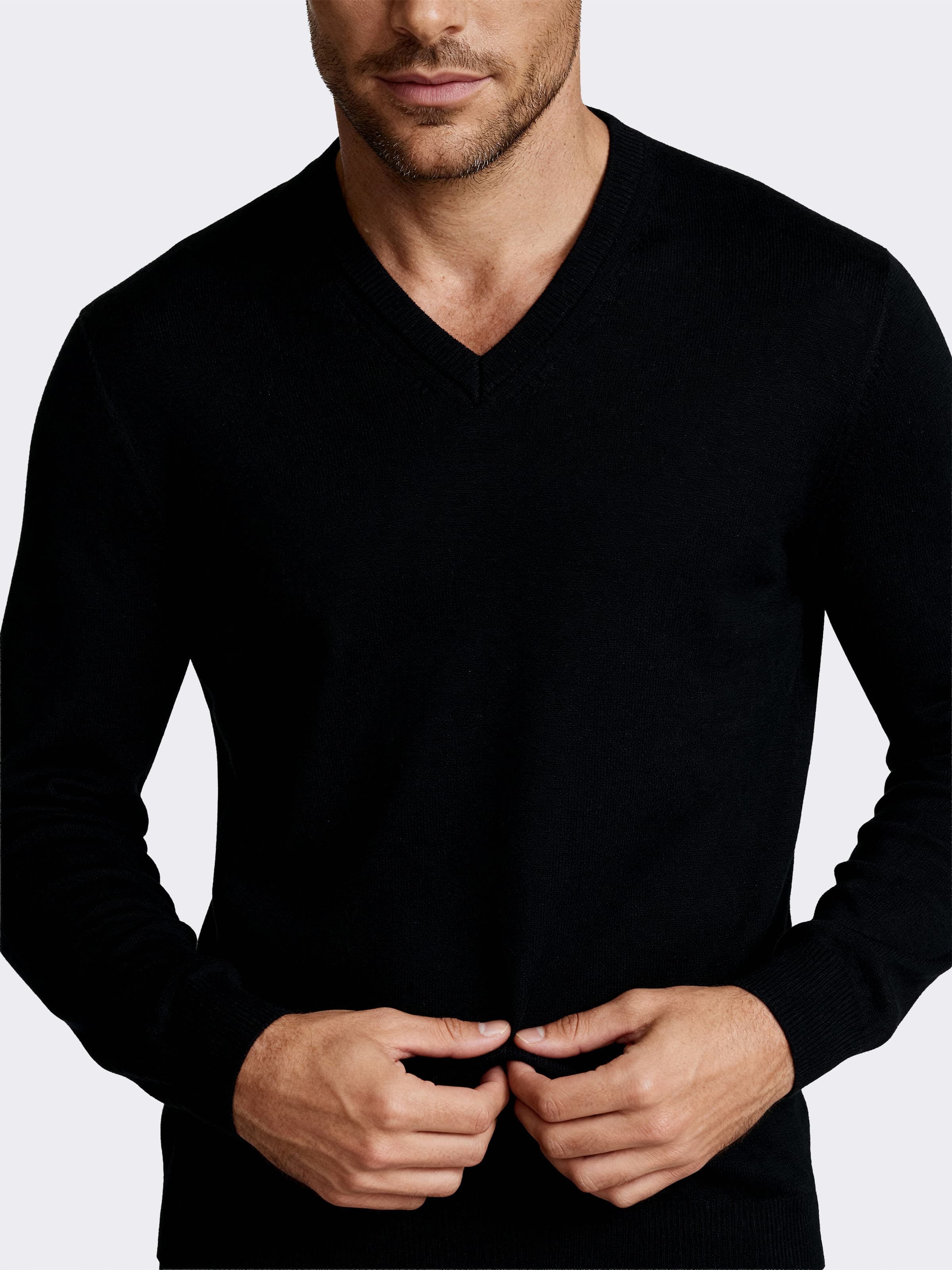 Maglia Scollo a v Uomo manica Lunga in 100% Lana Merino - Image 3