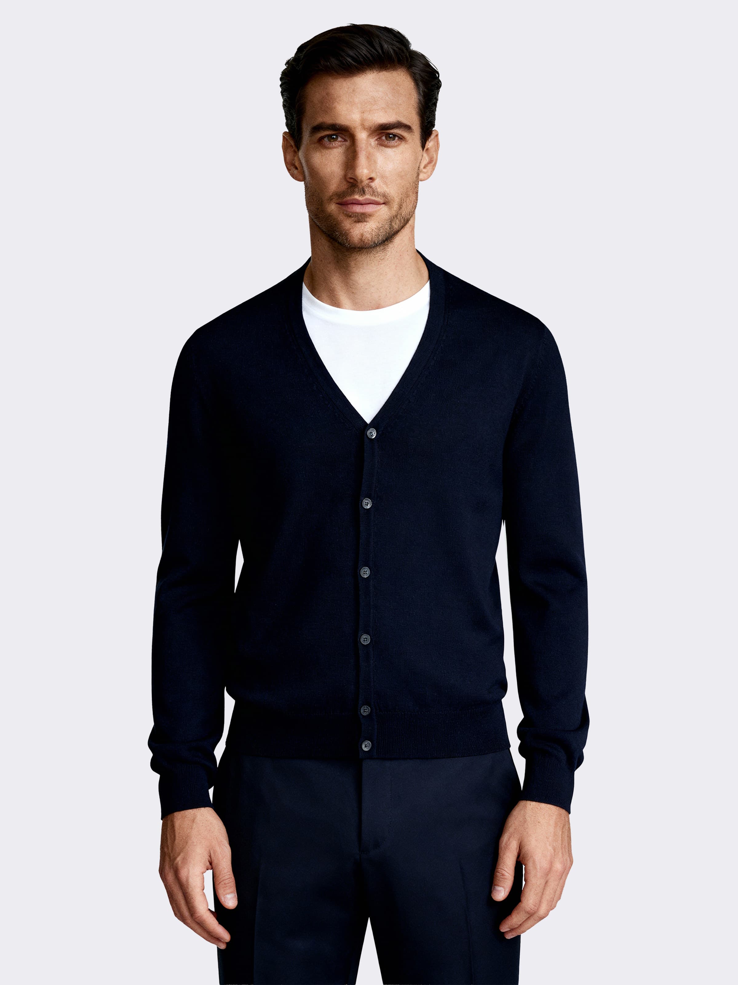Cardigan uomo con bottoni Manica lunga in 100% Lana - Image 1