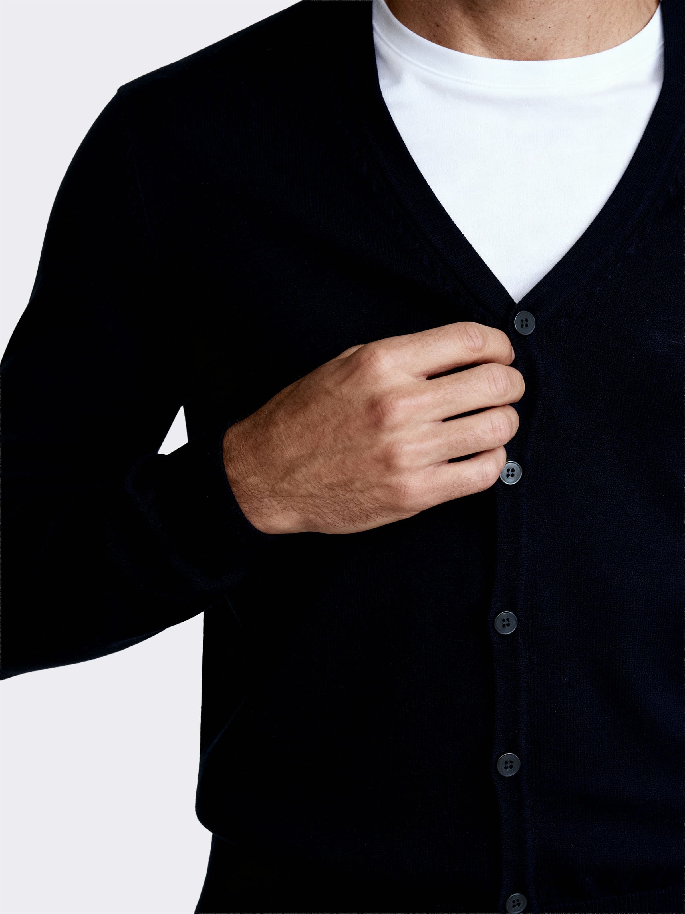 Cardigan uomo con bottoni Manica lunga in 100% Lana - Image 3