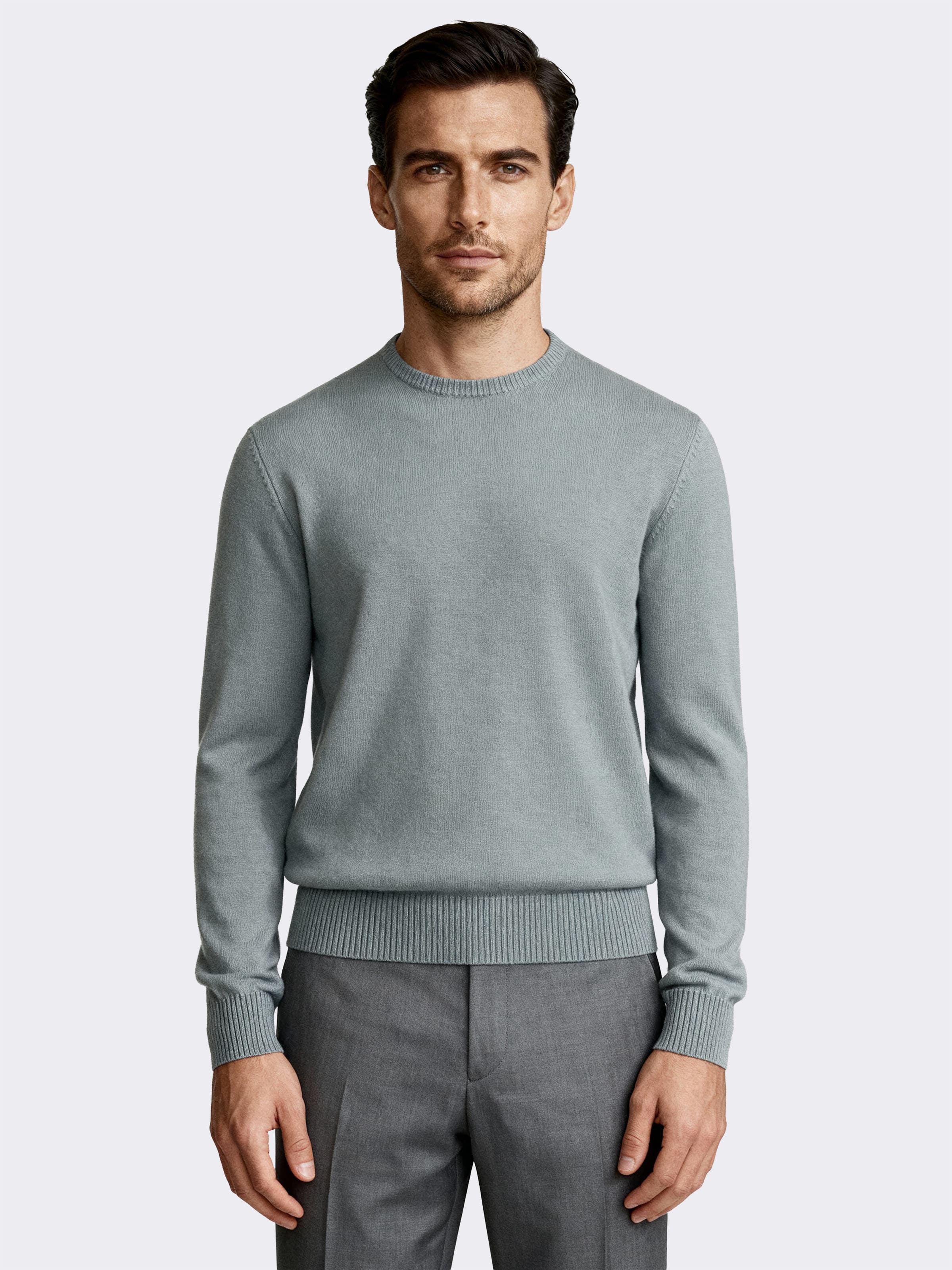 Maglia girocollo uomo manica lunga in 100% Cashmere - Image 1