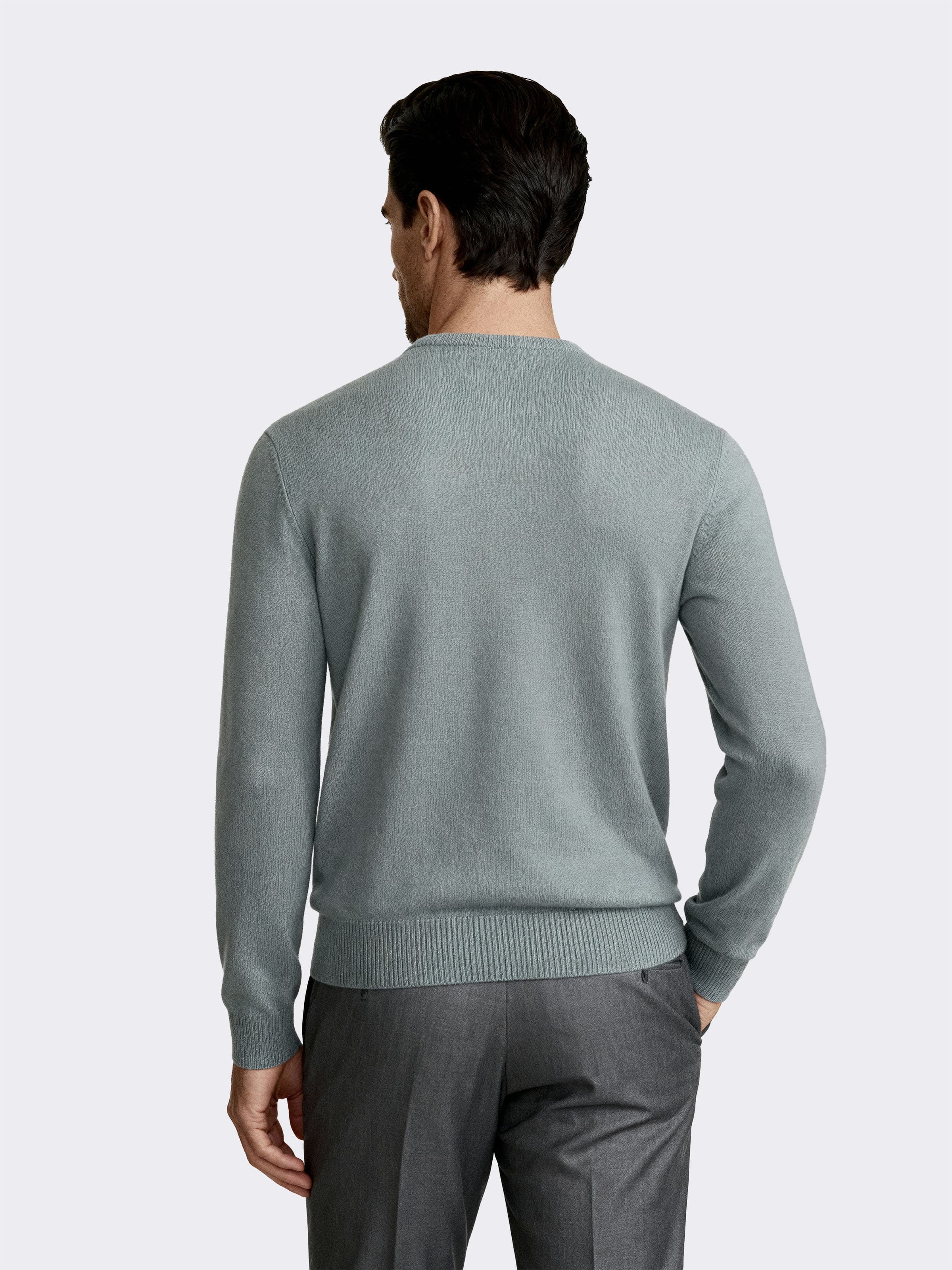 Maglia girocollo uomo manica lunga in 100% Cashmere - Image 2