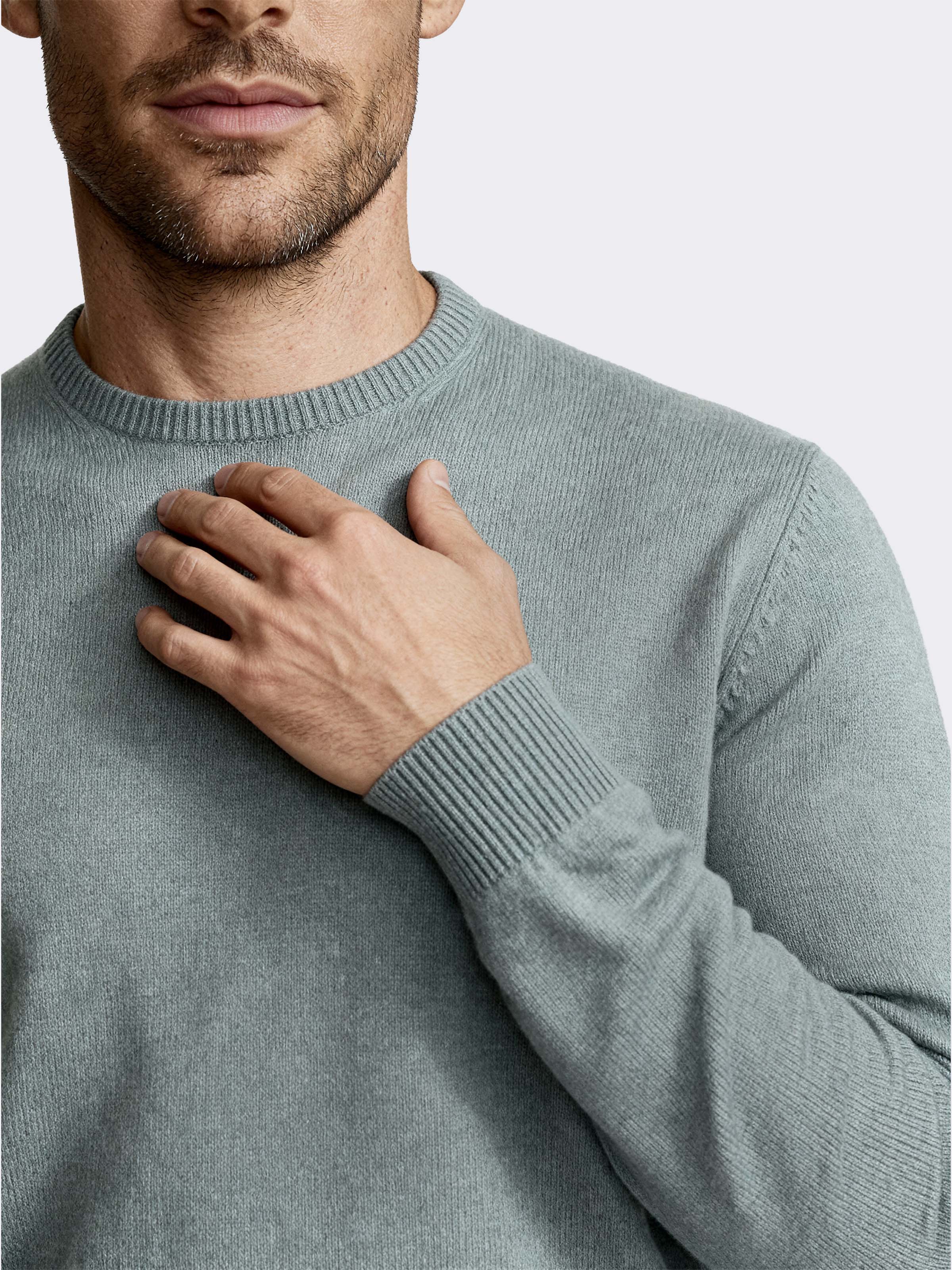 Maglia girocollo uomo manica lunga in 100% Cashmere - Image 3