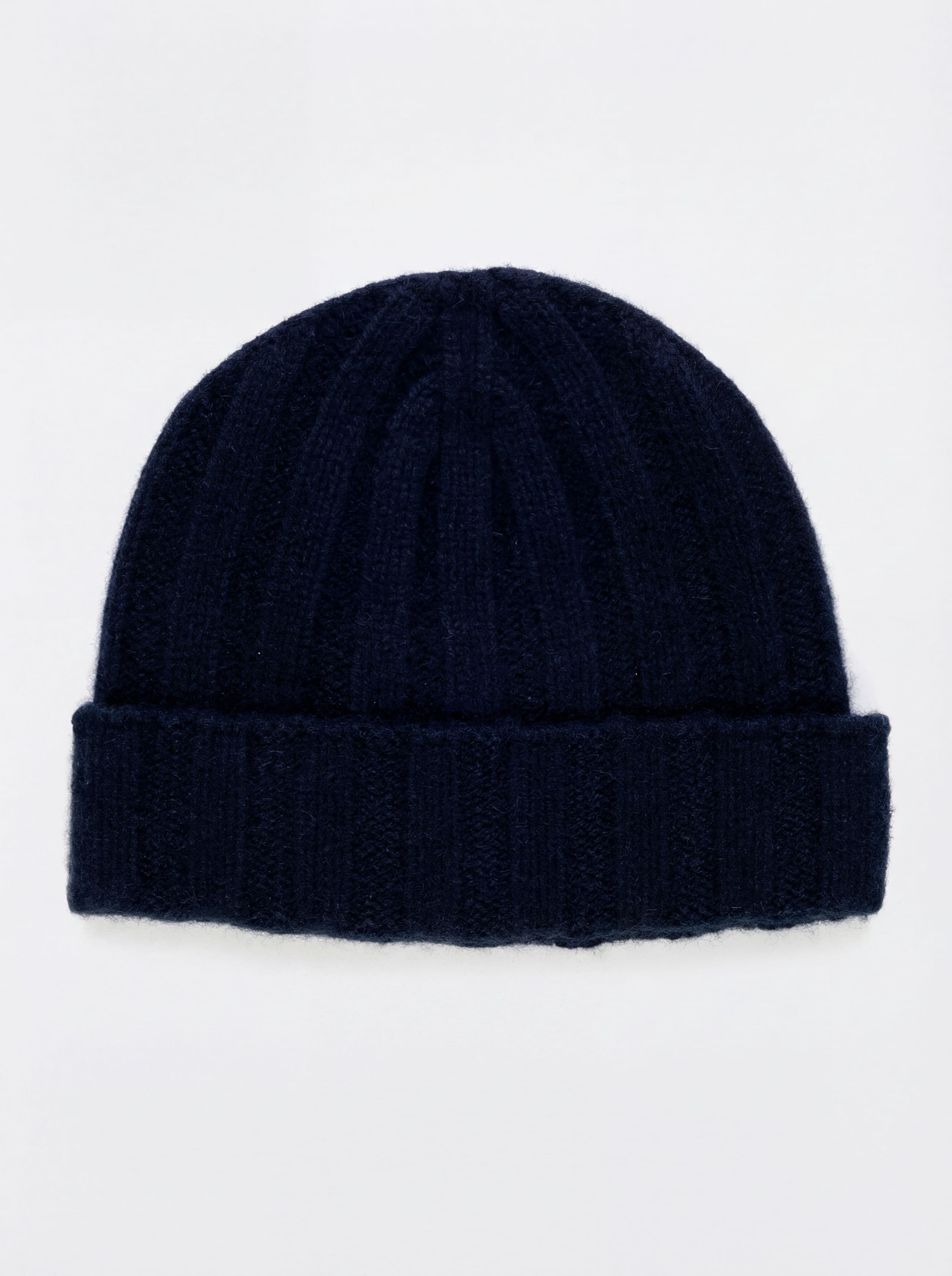 Cappello Berretto in Lana 100% a Coste Larghe con Risvolto - Image 1