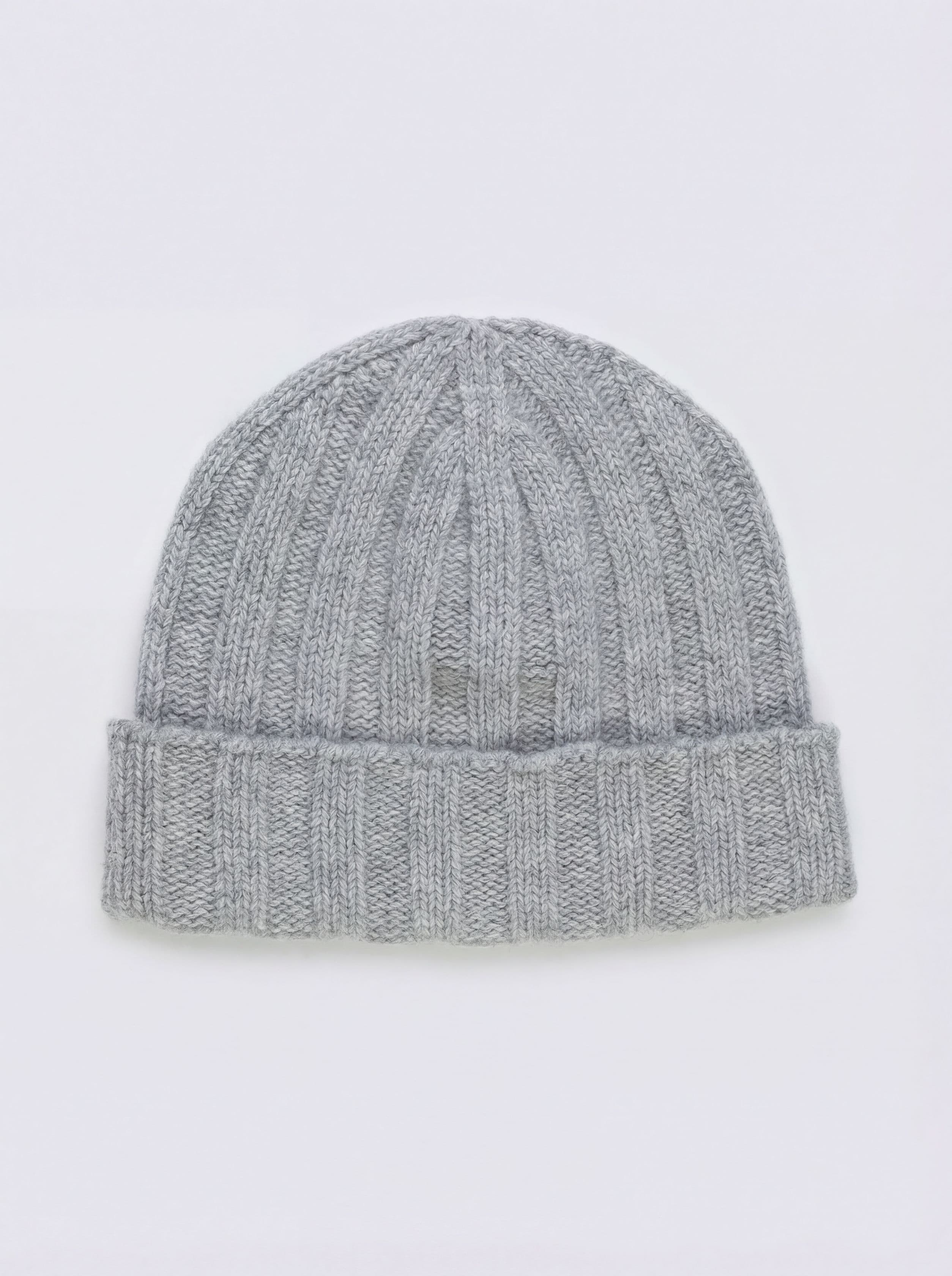 Cappello Berretto in Lana 100% a Coste Larghe con Risvolto