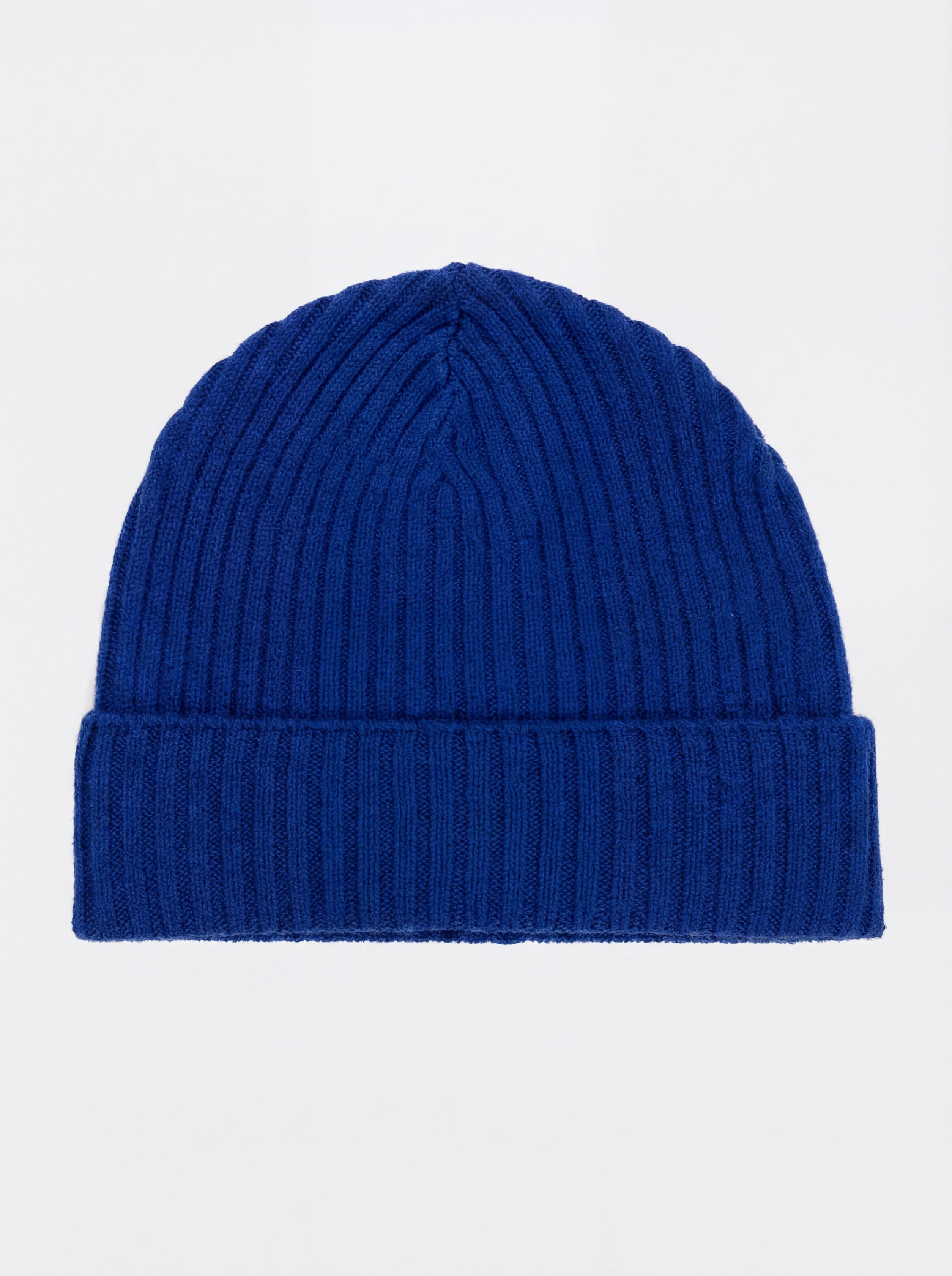 Cappello Berretto in Lana 100% a Costine con Risvolto