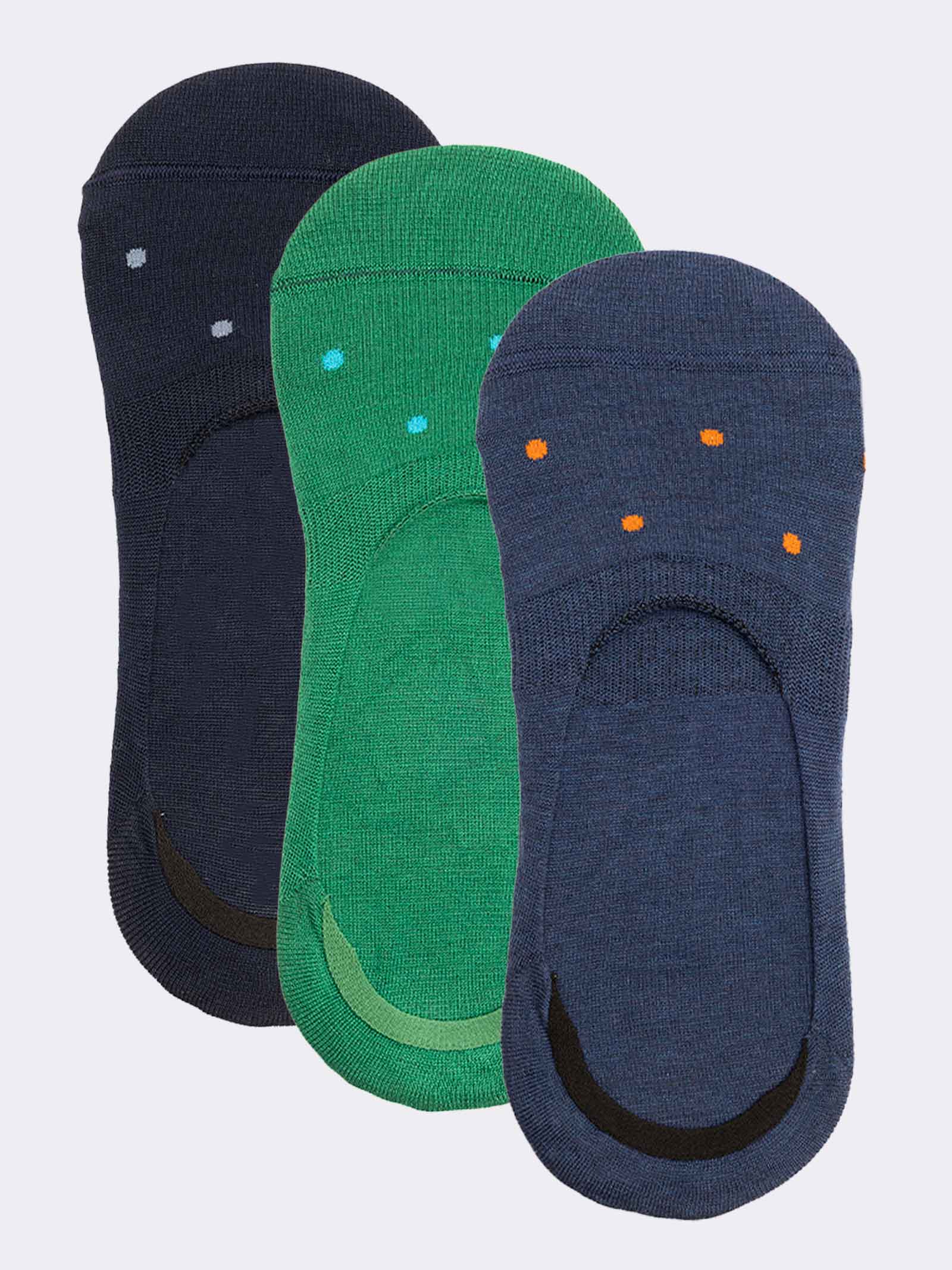 Tris fantasmini uomo fantasia pois colorati in fresco cotone - Made in Italy - Image 1