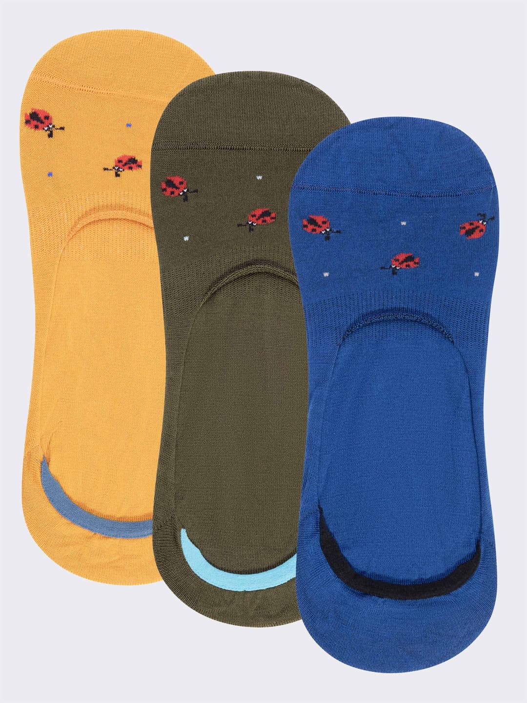 3 Paia di fantasmini uomo fantasia in fresco Cotone