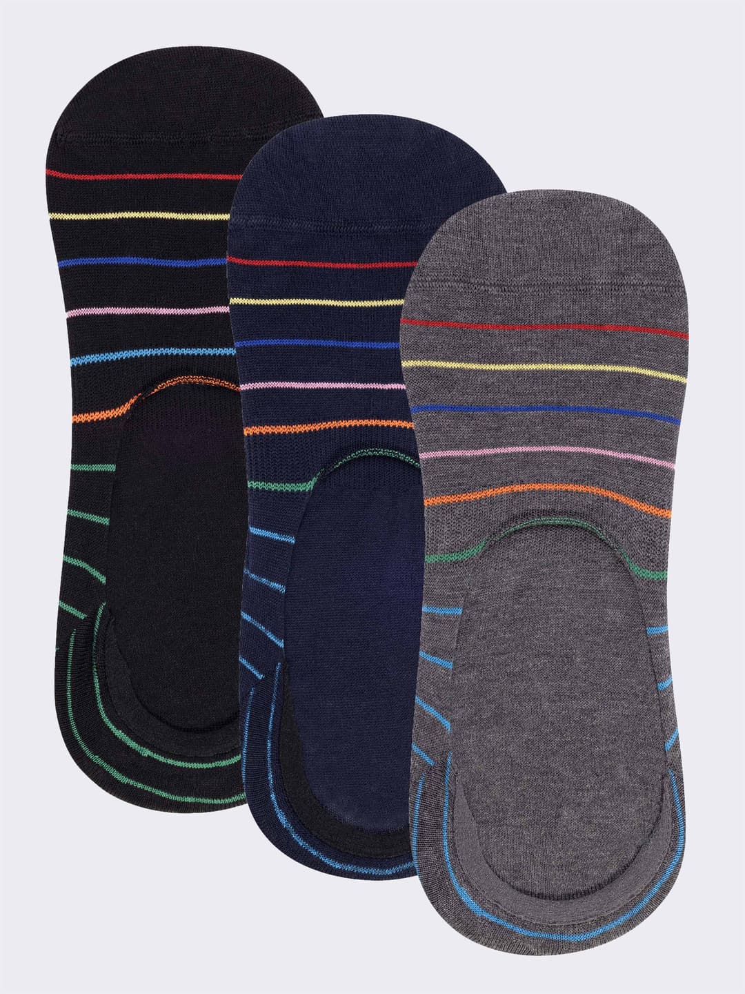 3 Paia di fantasmini Uomo in Fresco Cotone