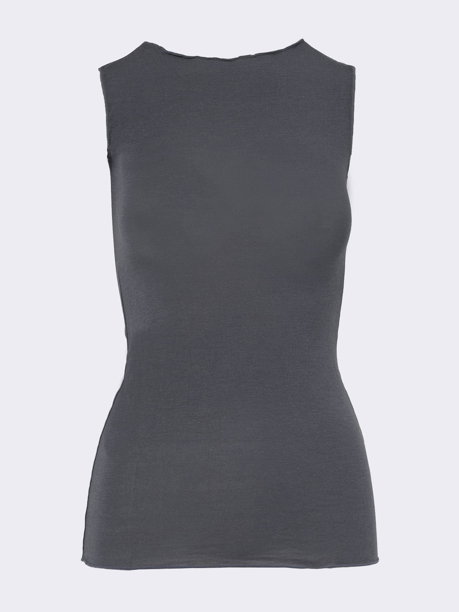 Maglia Donna Girocollo a in Cashmere & senza Maniche - Intimo Elegante e Caldo - Image 4