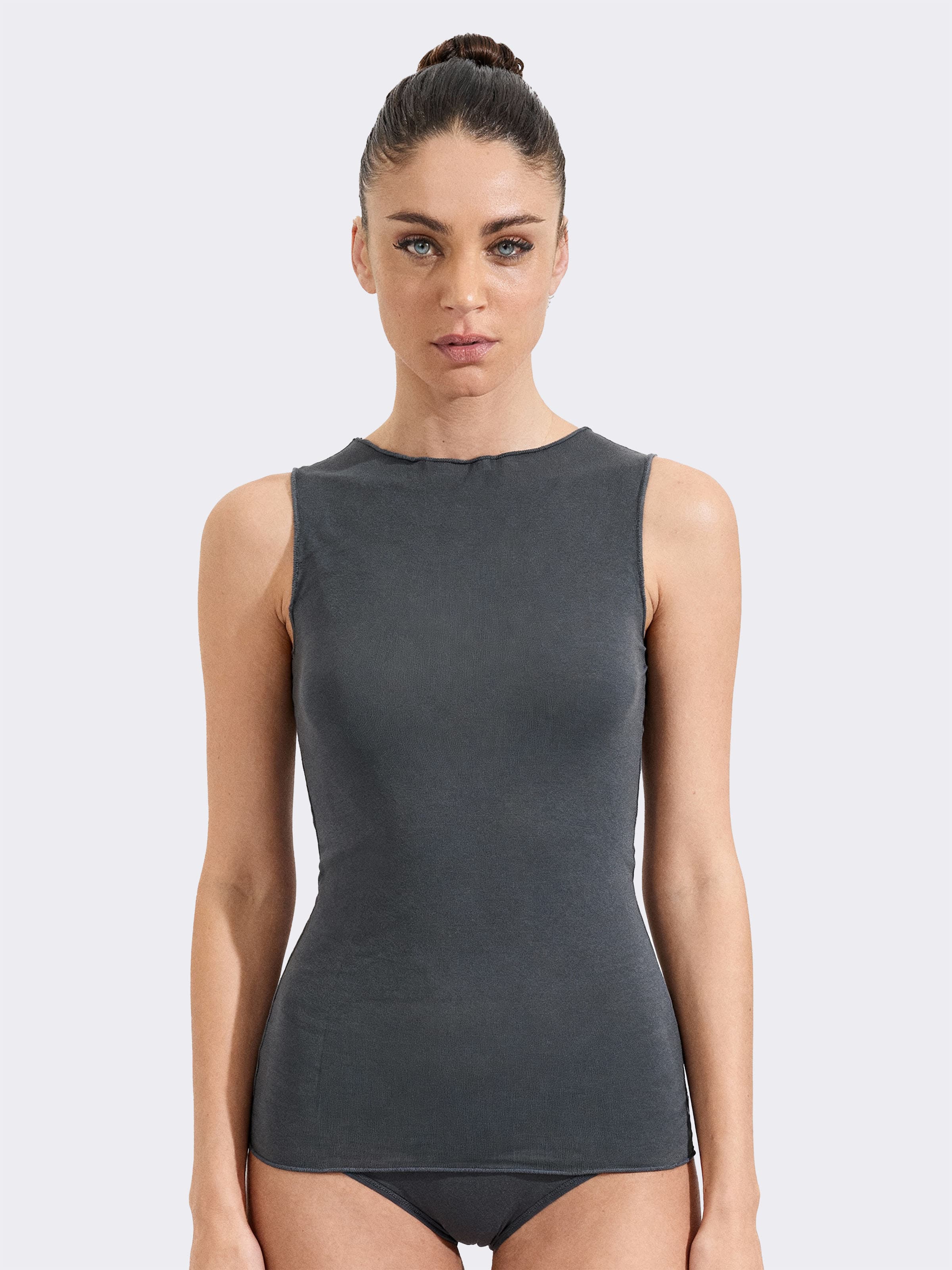 Maglia Donna Girocollo a in Cashmere & senza Maniche - Intimo Elegante e Caldo - Image 1