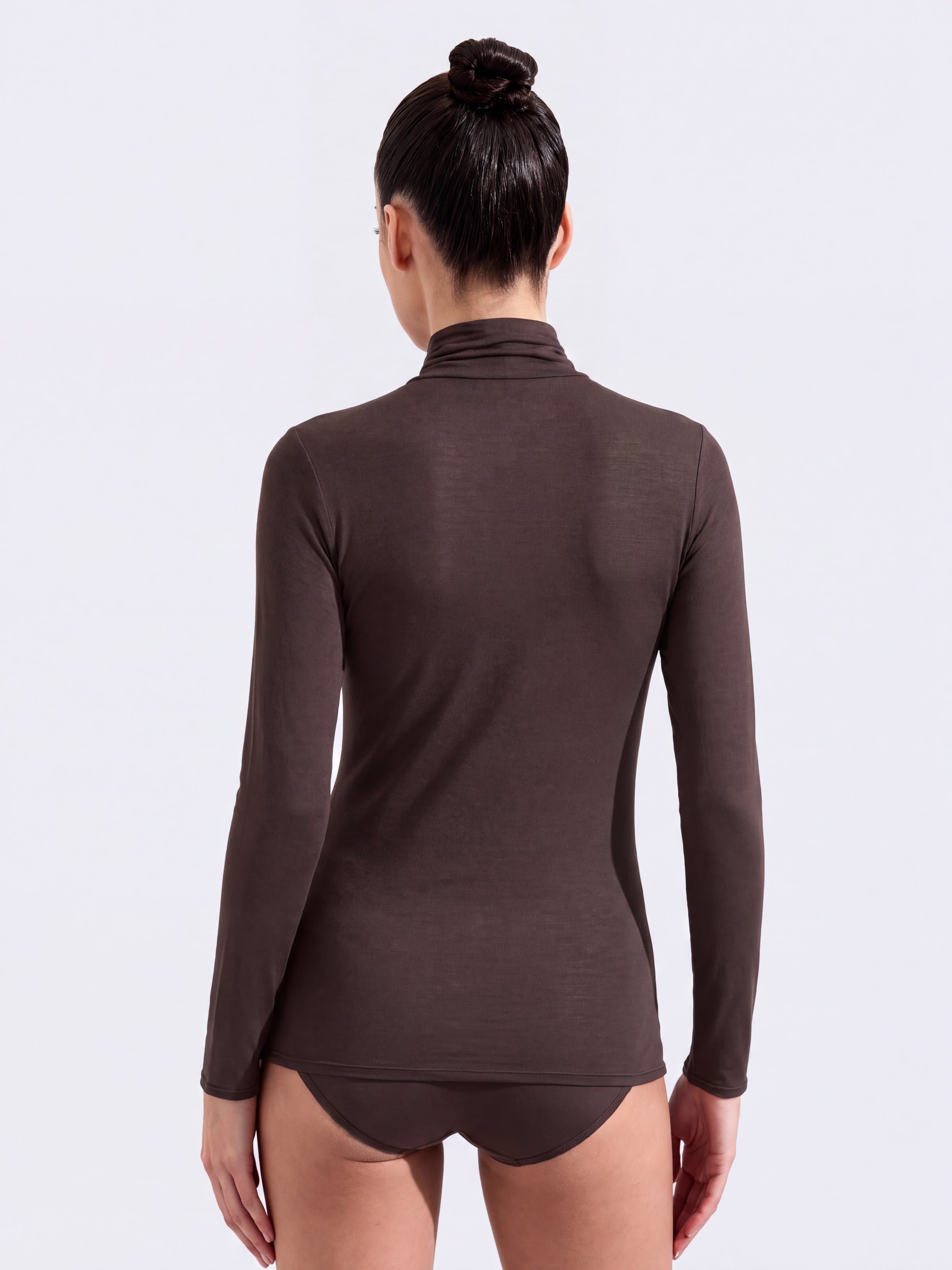 Maglia Donna Collo Dolcevita in Cashmere & Modal Manica Lunga - Intimo Elegante e Caldo - Image 2