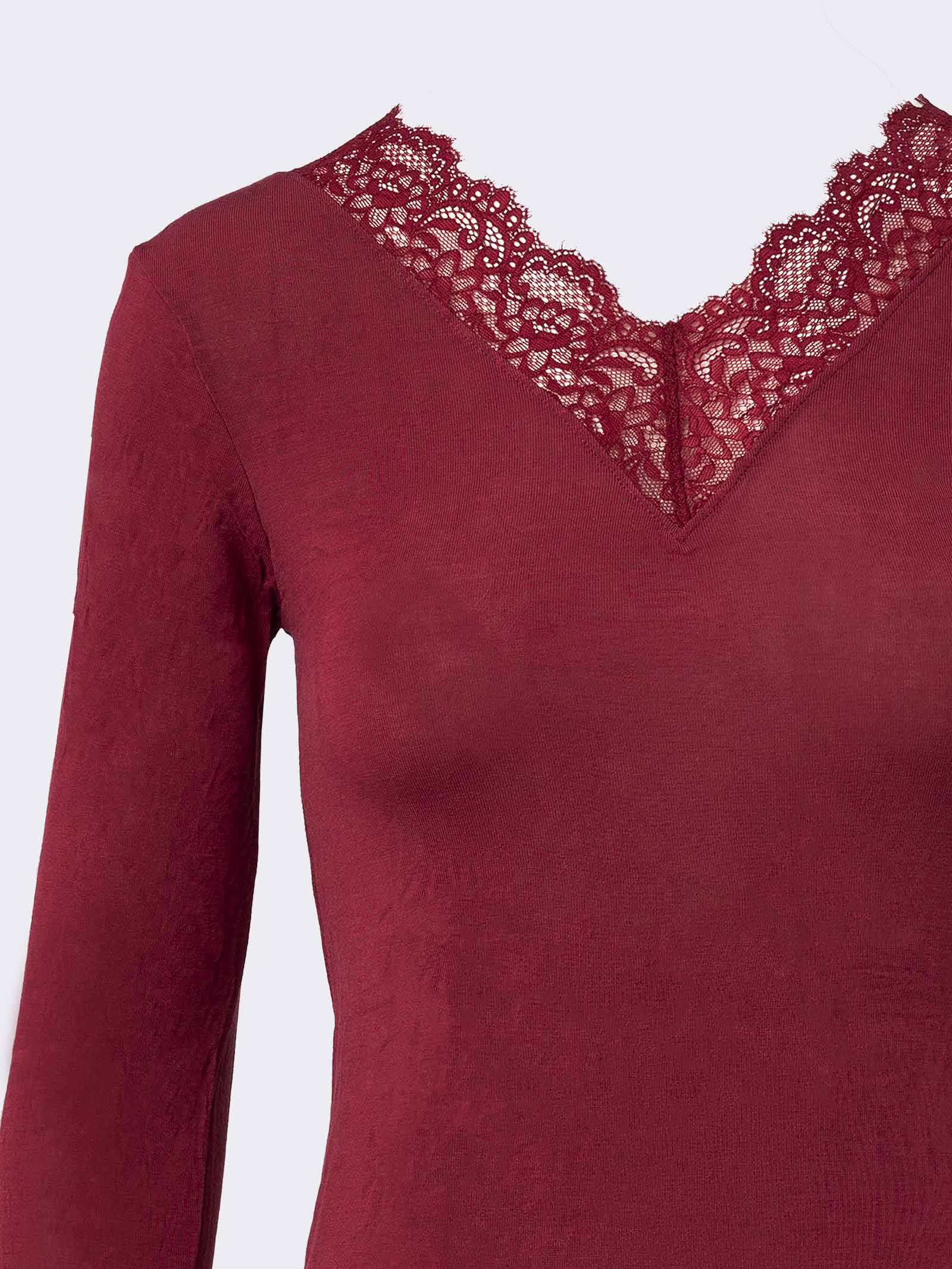 Maglia Donna con Cashmere e Pizzo Manica Lunga - Intima Elegante e Calda - Image 3