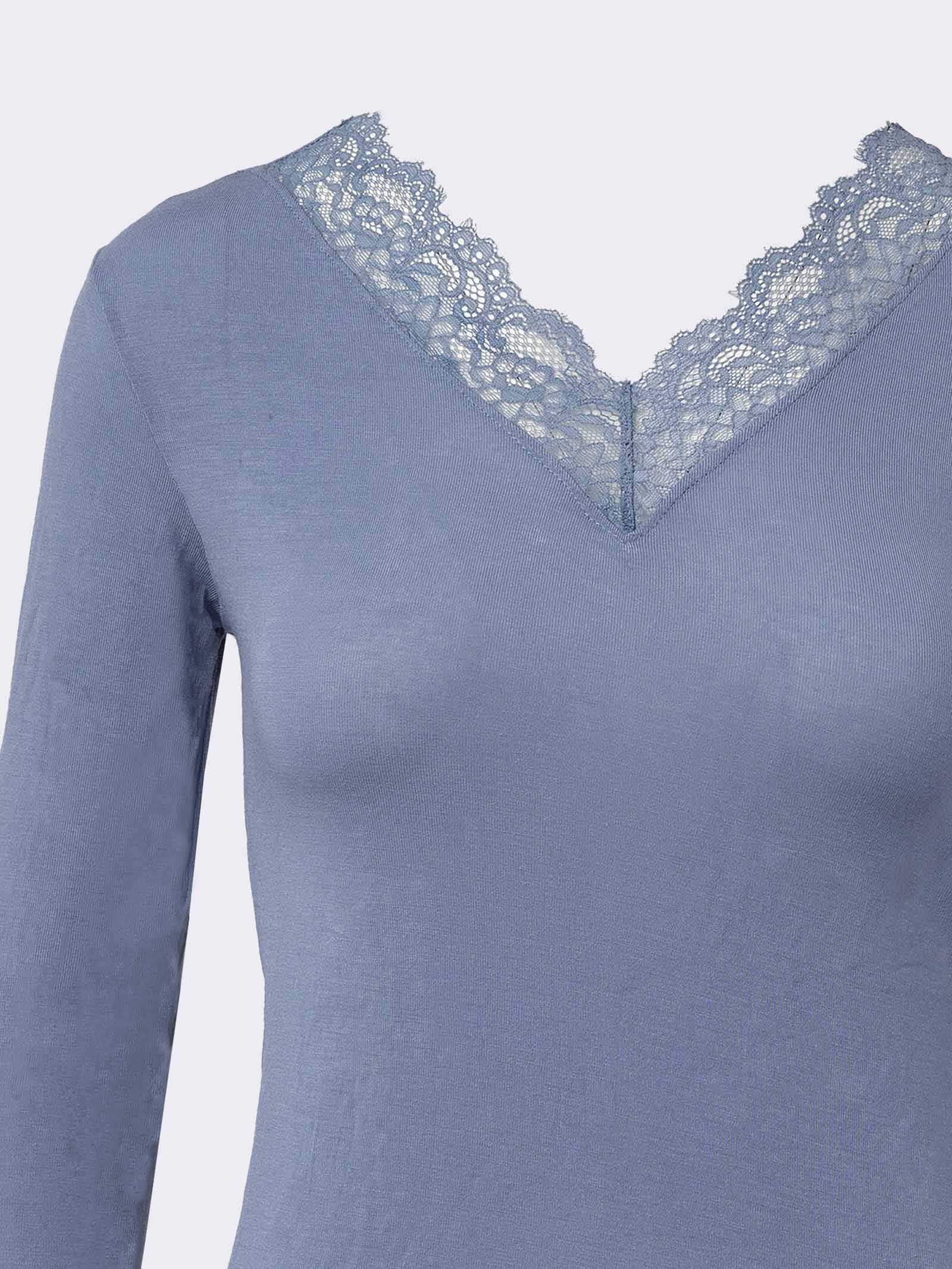 Maglia Donna con Cashmere e Pizzo Manica Lunga - Intima Elegante e Calda - Image 5