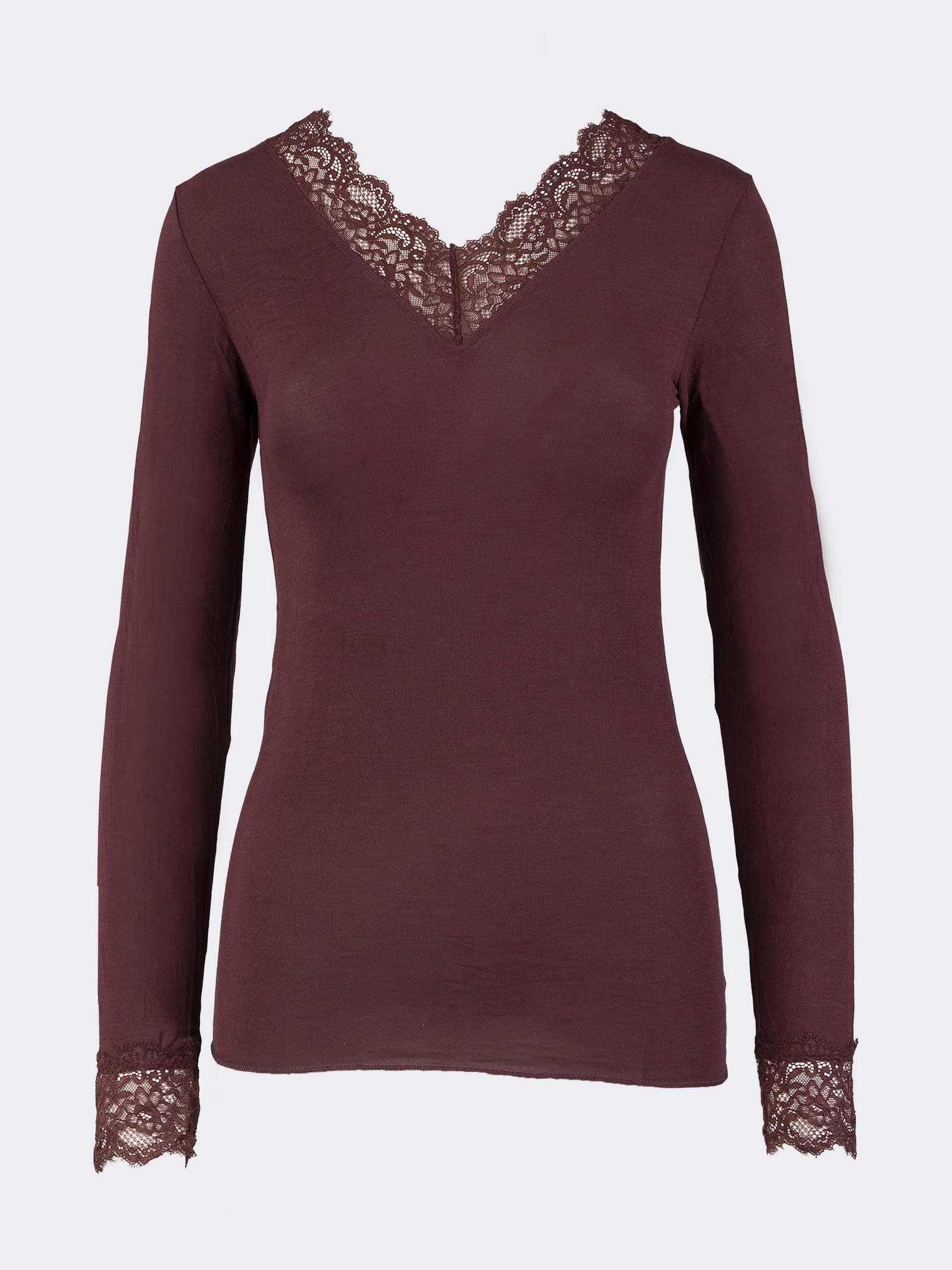 Maglia Donna con Cashmere e Pizzo Manica Lunga - Intima Elegante e Calda - Image 7