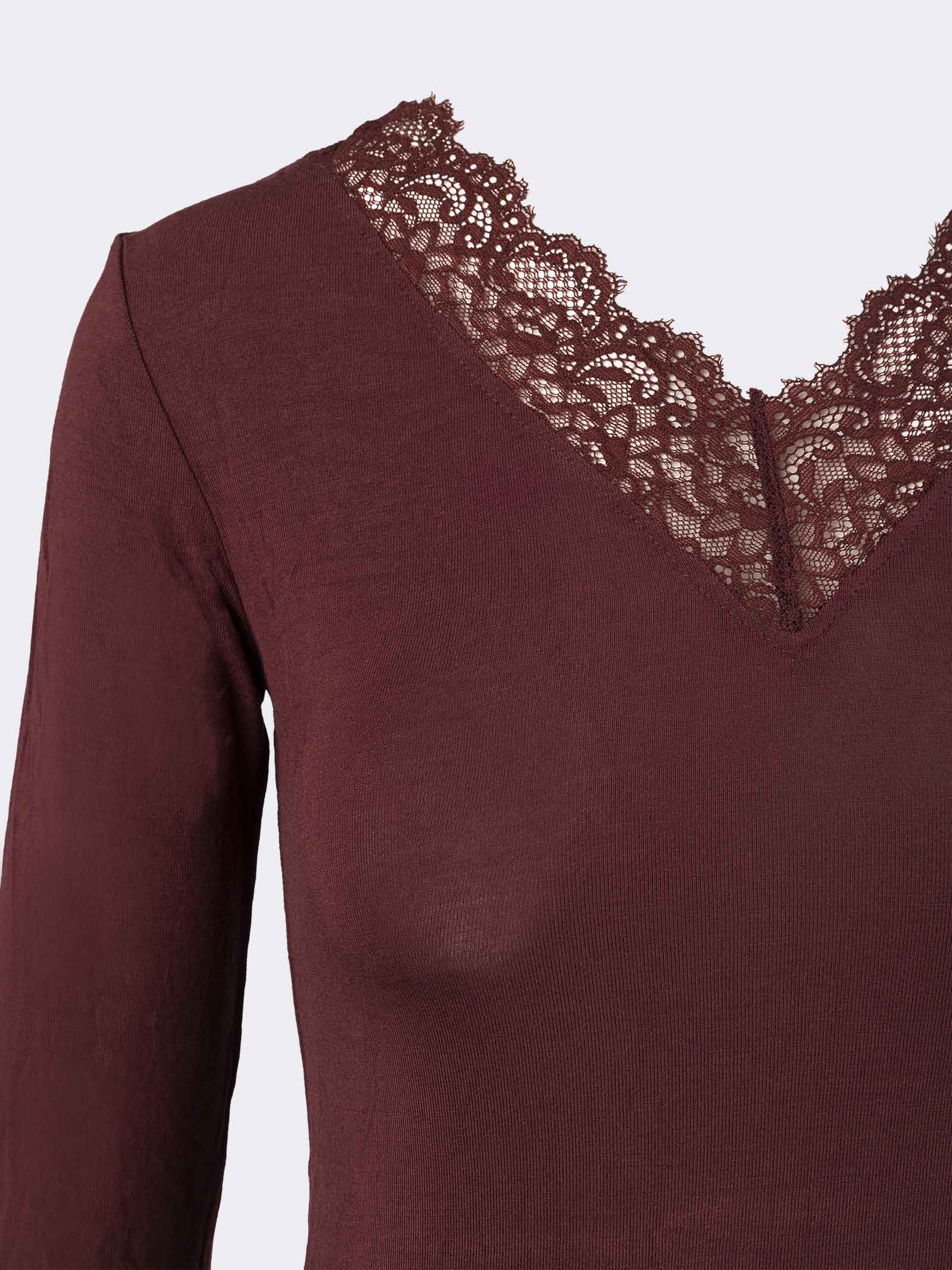 Maglia Donna con Cashmere e Pizzo Manica Lunga - Intima Elegante e Calda - Image 9