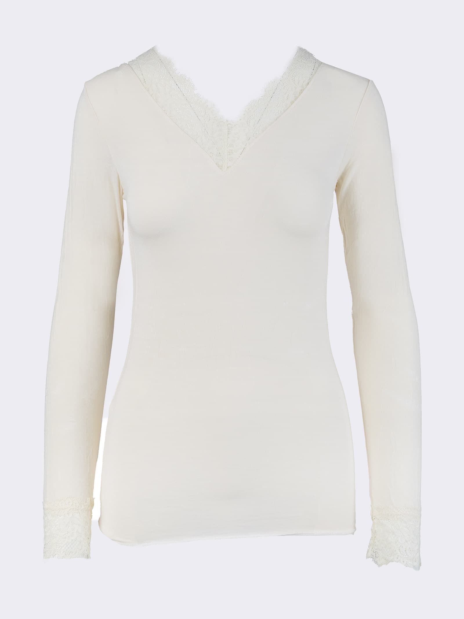 Maglia Donna con Cashmere e Pizzo Manica Lunga - Intima Elegante e Calda fullscreen 10