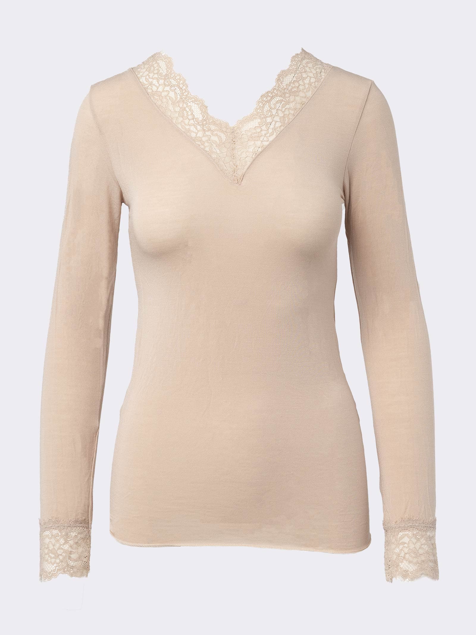 Maglia Donna con Cashmere e Pizzo Manica Lunga - Intima Elegante e Calda fullscreen 13