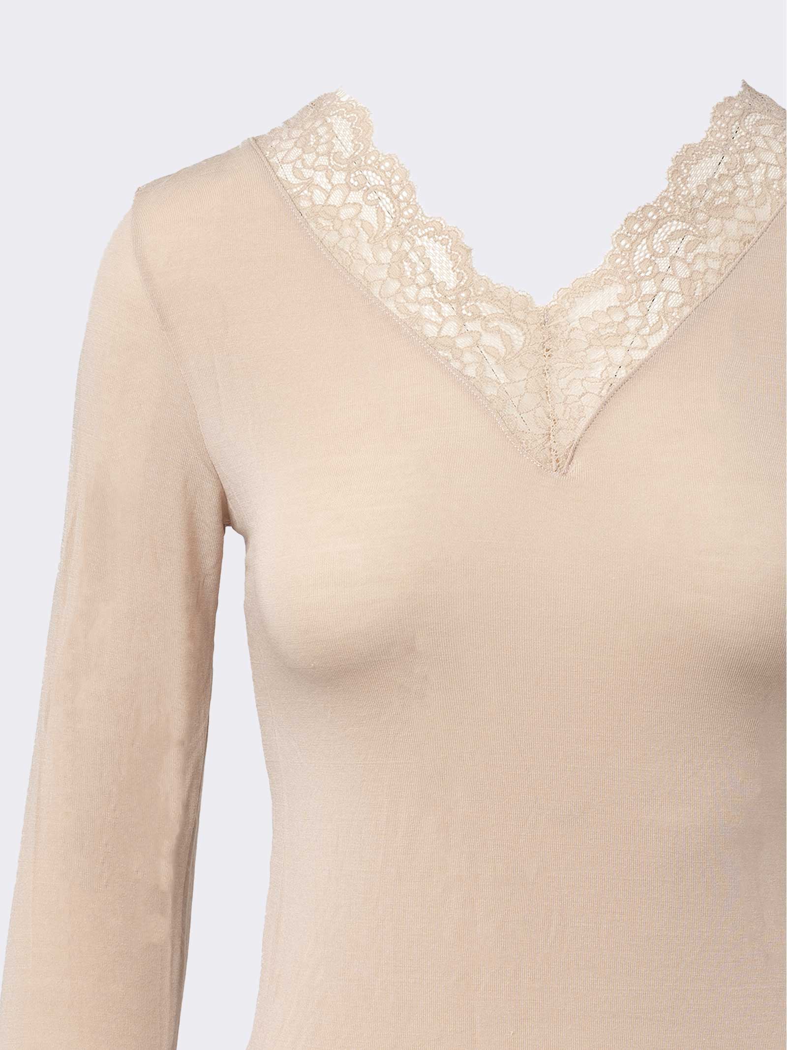 Maglia Donna con Cashmere e Pizzo Manica Lunga - Intima Elegante e Calda - Image 15
