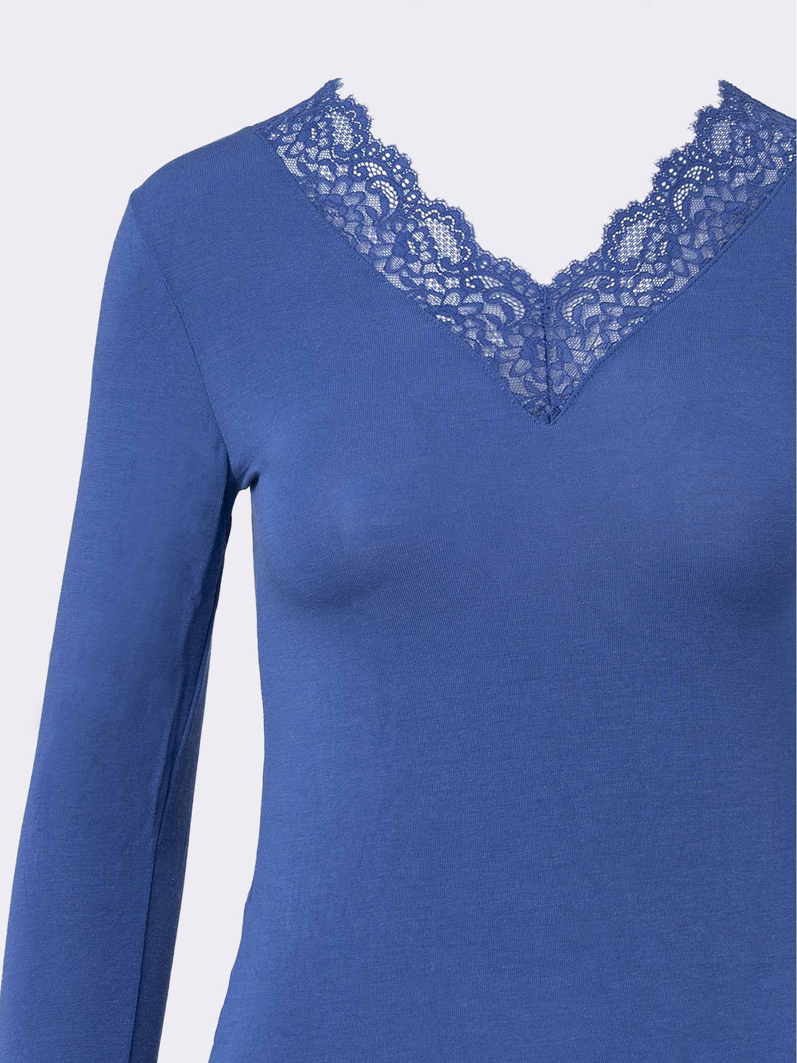 Maglia Donna con Cashmere e Pizzo Manica Lunga - Intima Elegante e Calda - Image 22