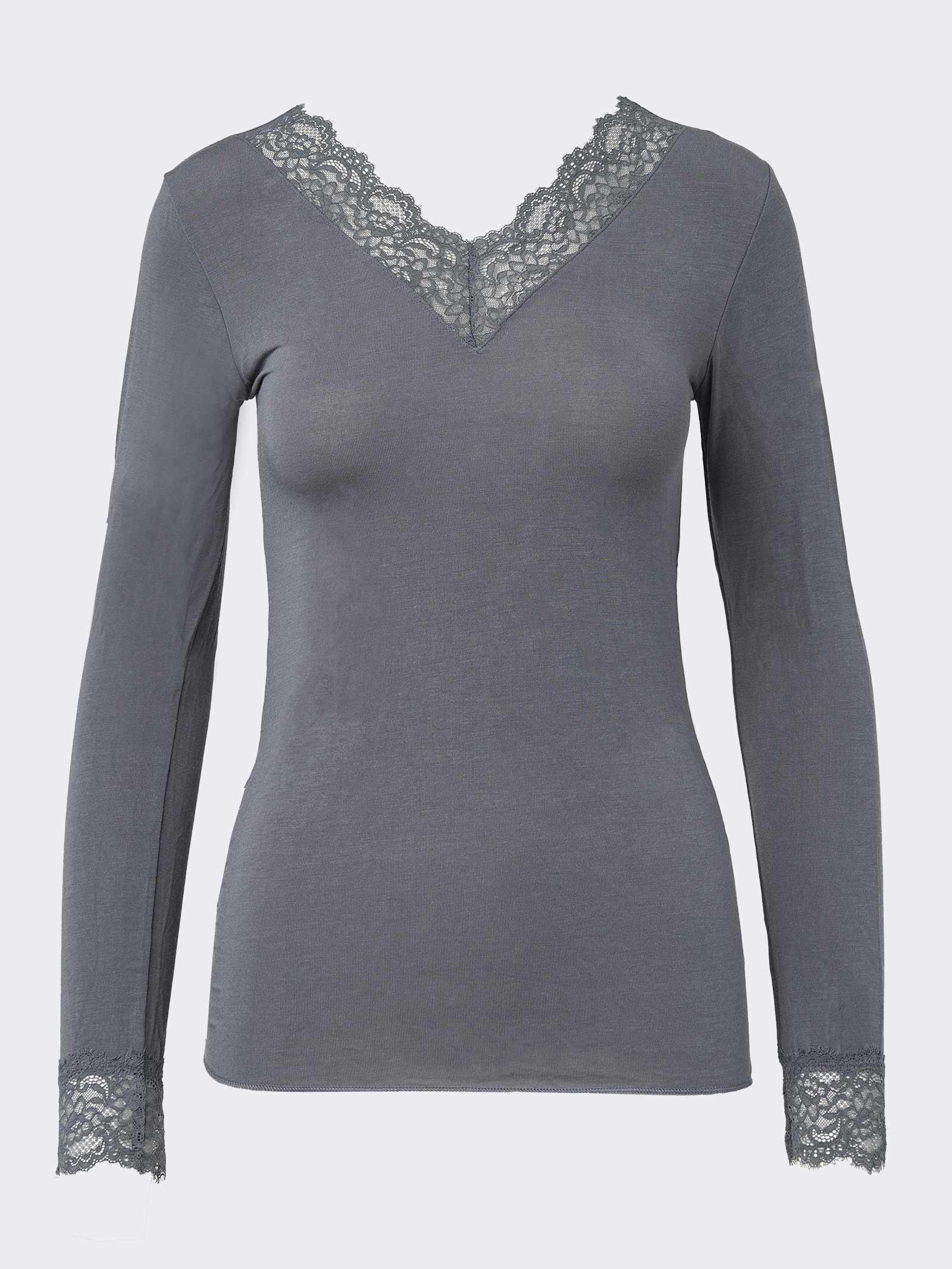 Maglia Donna con Cashmere e Pizzo Manica Lunga - Intima Elegante e Calda - Image 23
