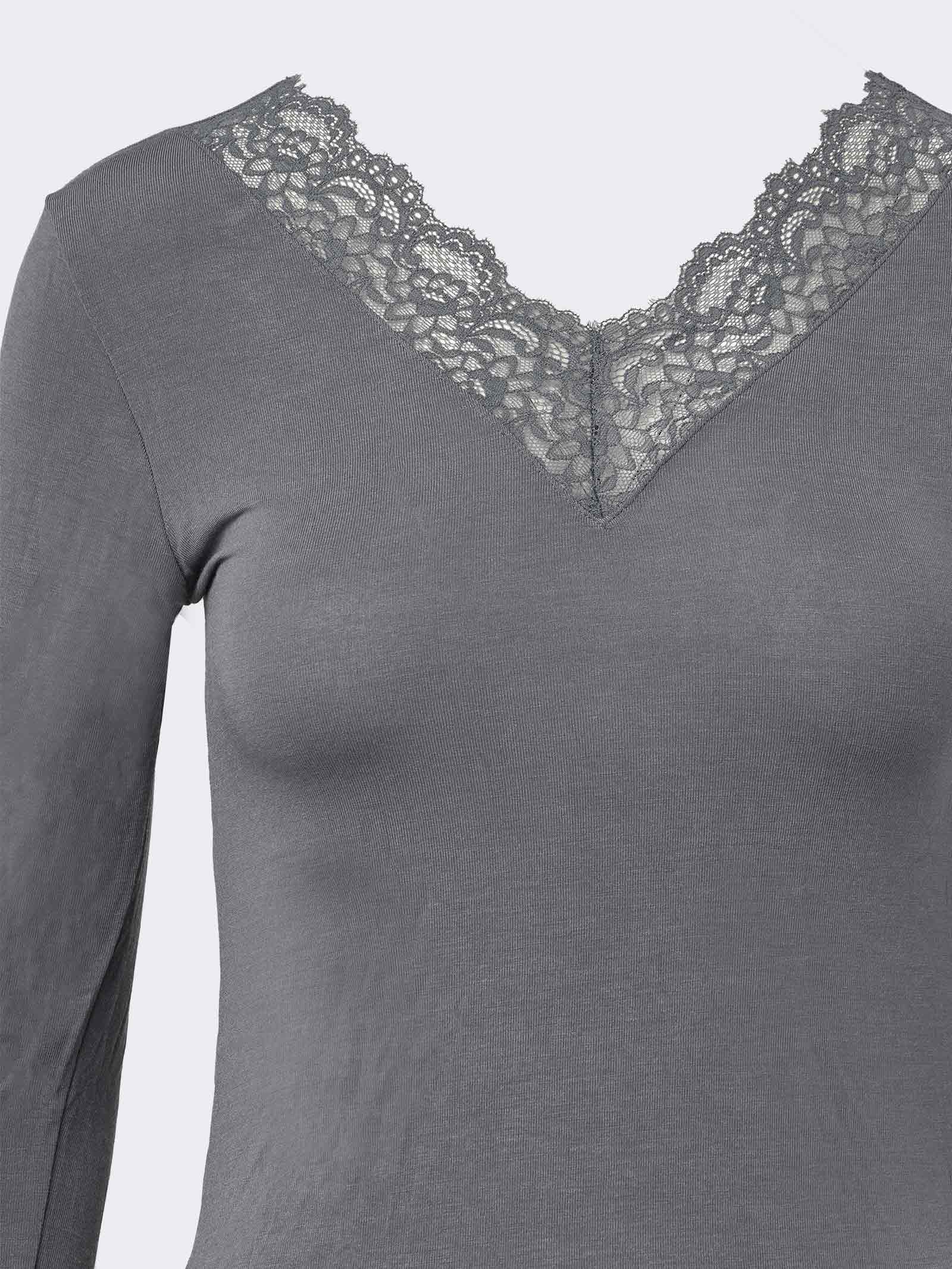 Maglia Donna con Cashmere e Pizzo Manica Lunga - Intima Elegante e Calda - Image 25