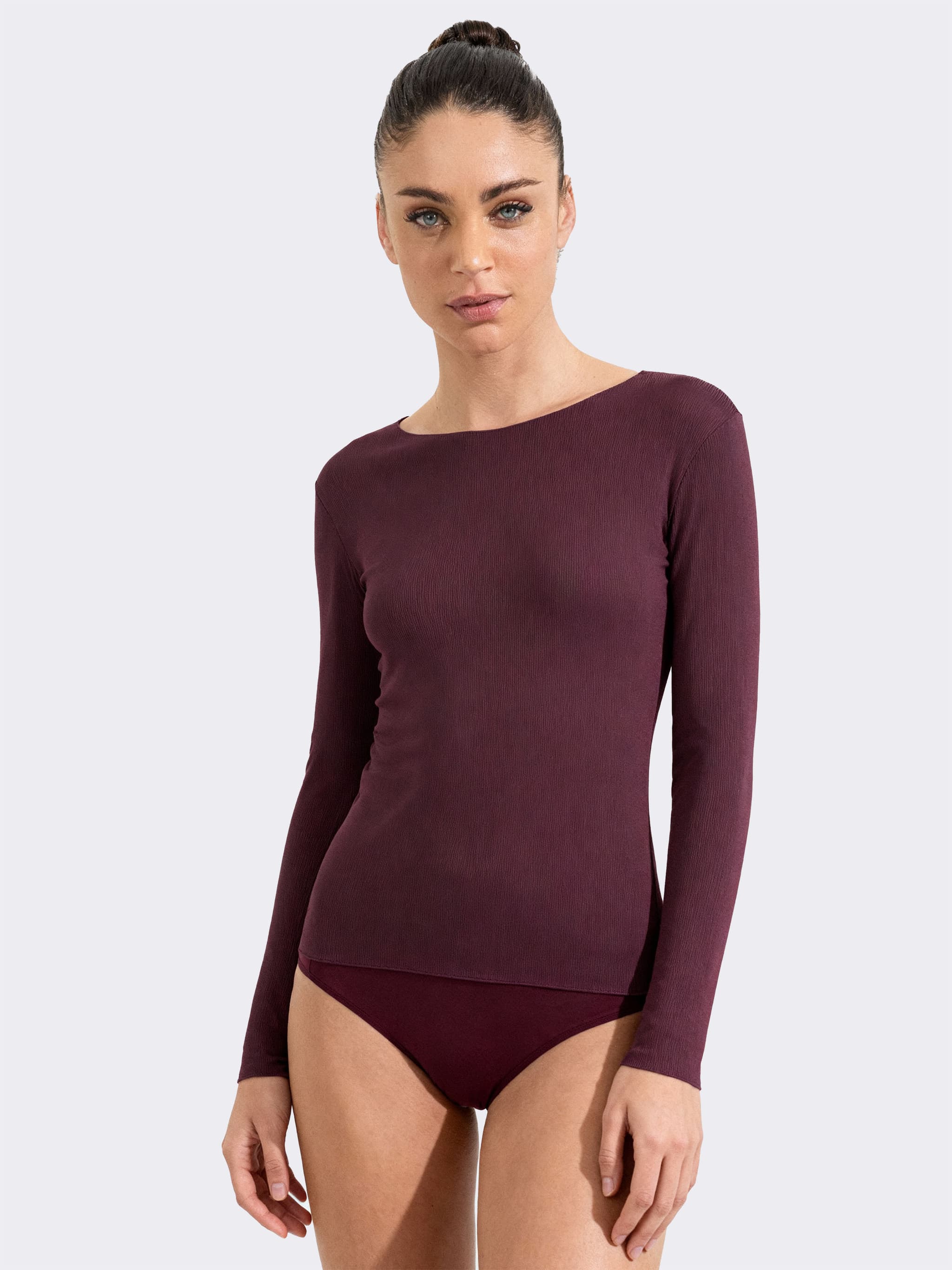 Maglietta Intima Donna Manica Lunga NOTTINGHAM – Girocollo Nero In Cotone Caldo, Taglie Dalla 2/S Alla 7/XXXL - 3