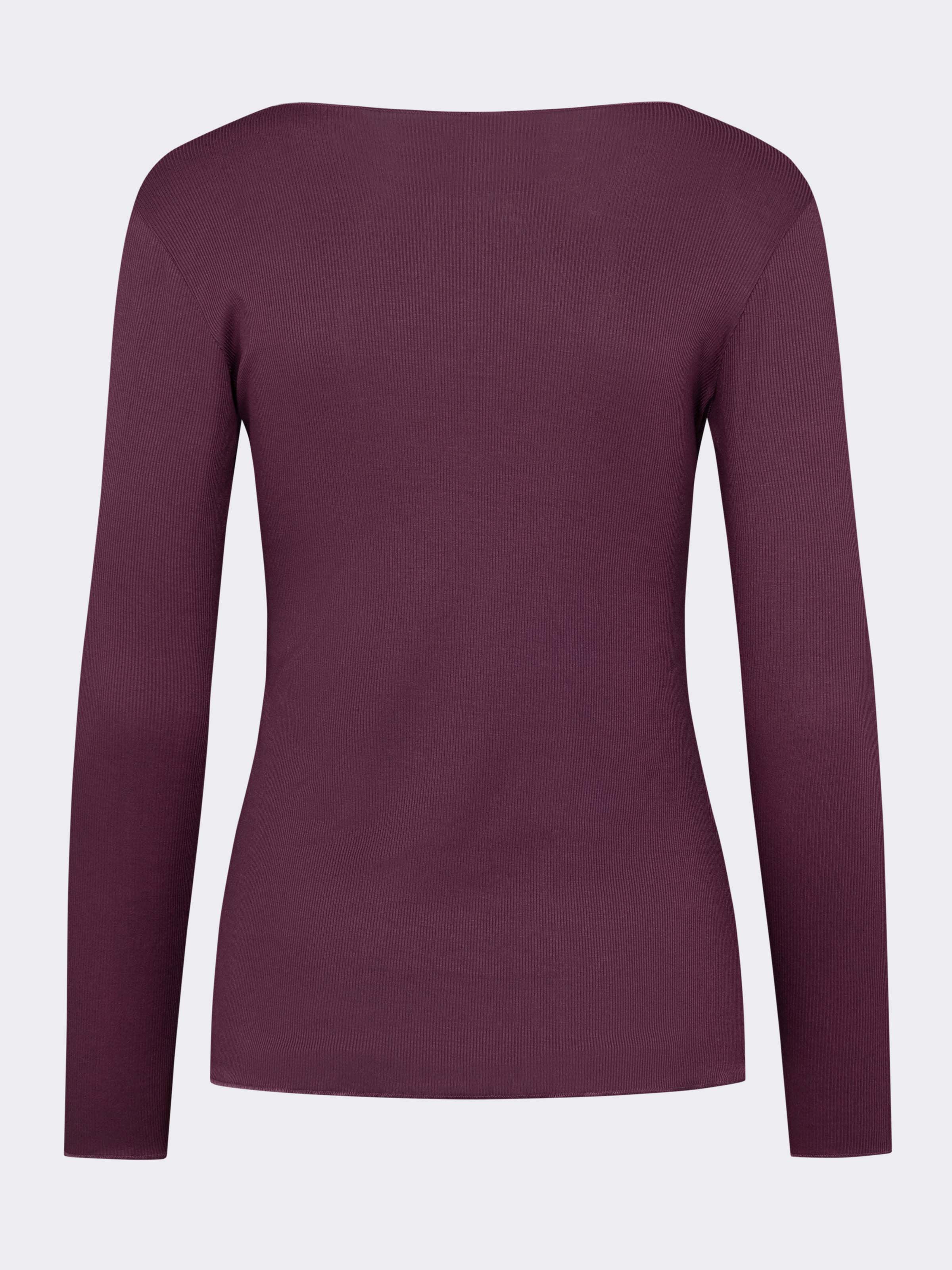 Maglia Intima Donna Manica Lunga a costina in Cashmere & Modal Collo Barchetta - Elegante e Calda - Image 5