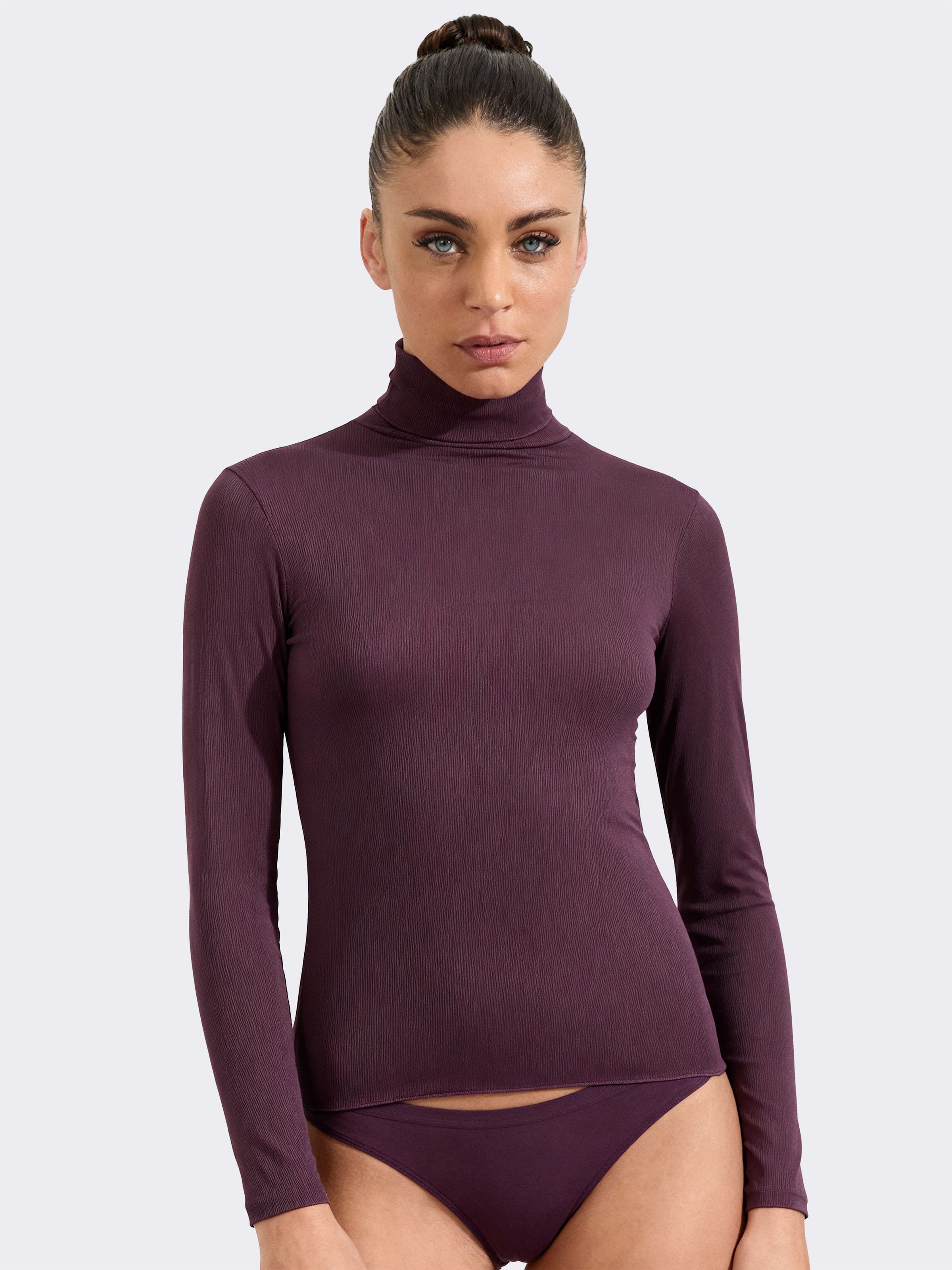 Maglia Intima Dolcevita Donna Manica Lunga a costina in Cashmere & Modal - Elegante e Calda - Image 1