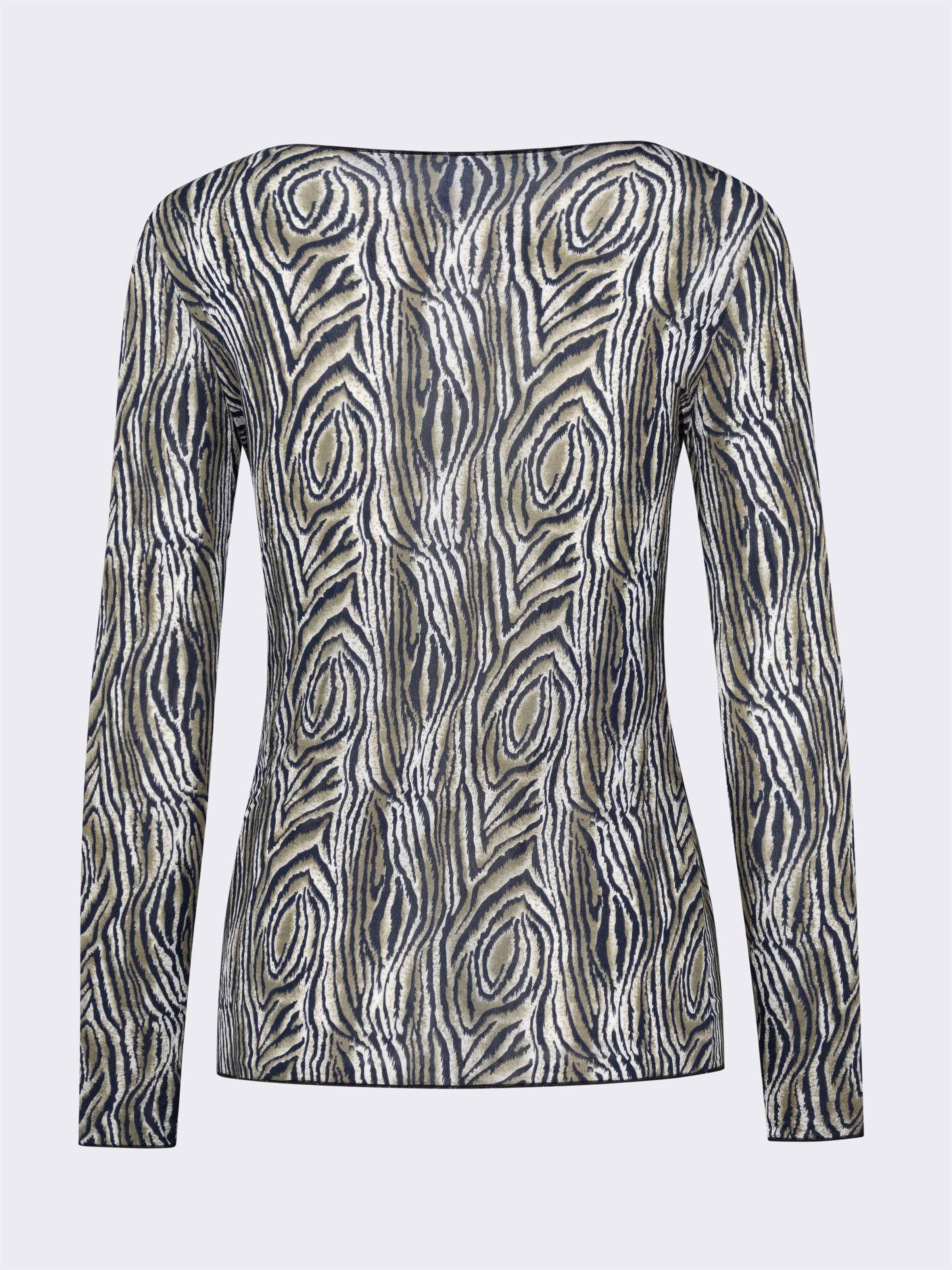 Maglia Intima Donna Manica Lunga in Cashmere & Modal Collo Barchetta Animalier - Calda - Image 5