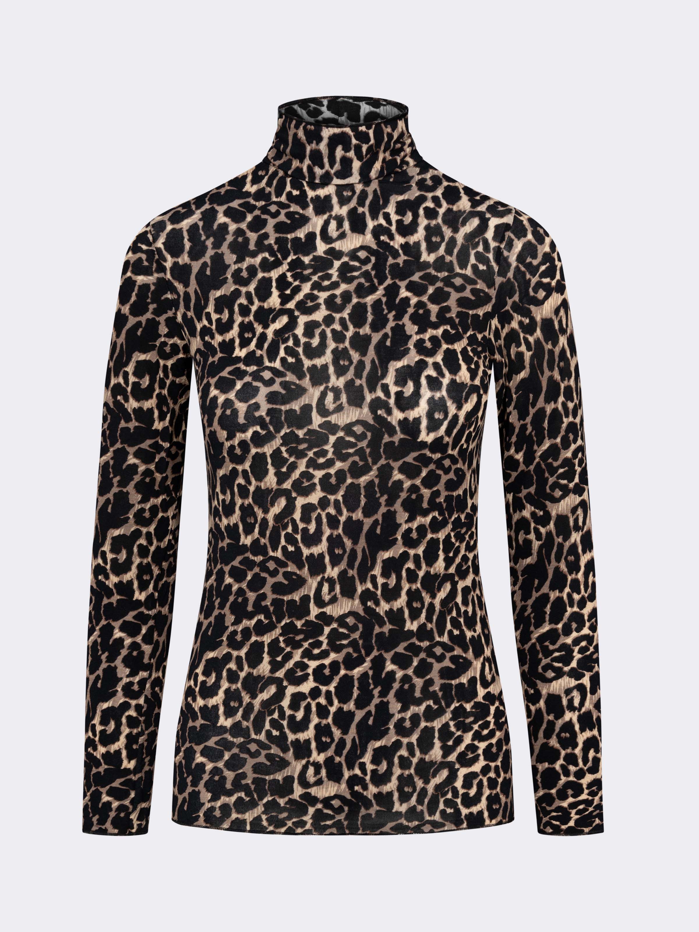 Maglia Intima Dolcevita Donna Manica Lunga in Cashmere & Modal Animalier - Calda - Image 4