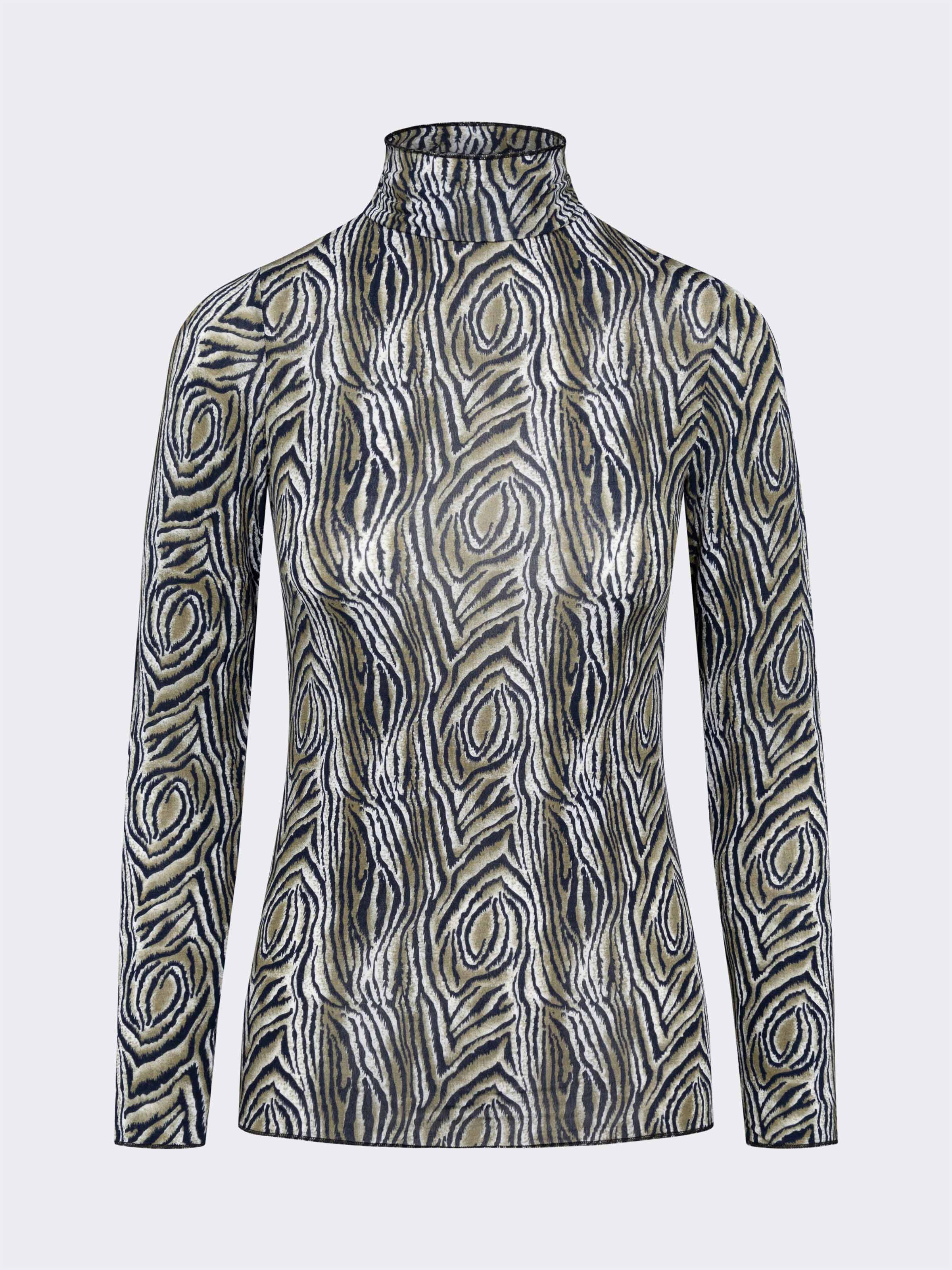 Maglia Intima Dolcevita Donna Manica Lunga in Cashmere & Modal Animalier - Calda - Image 4