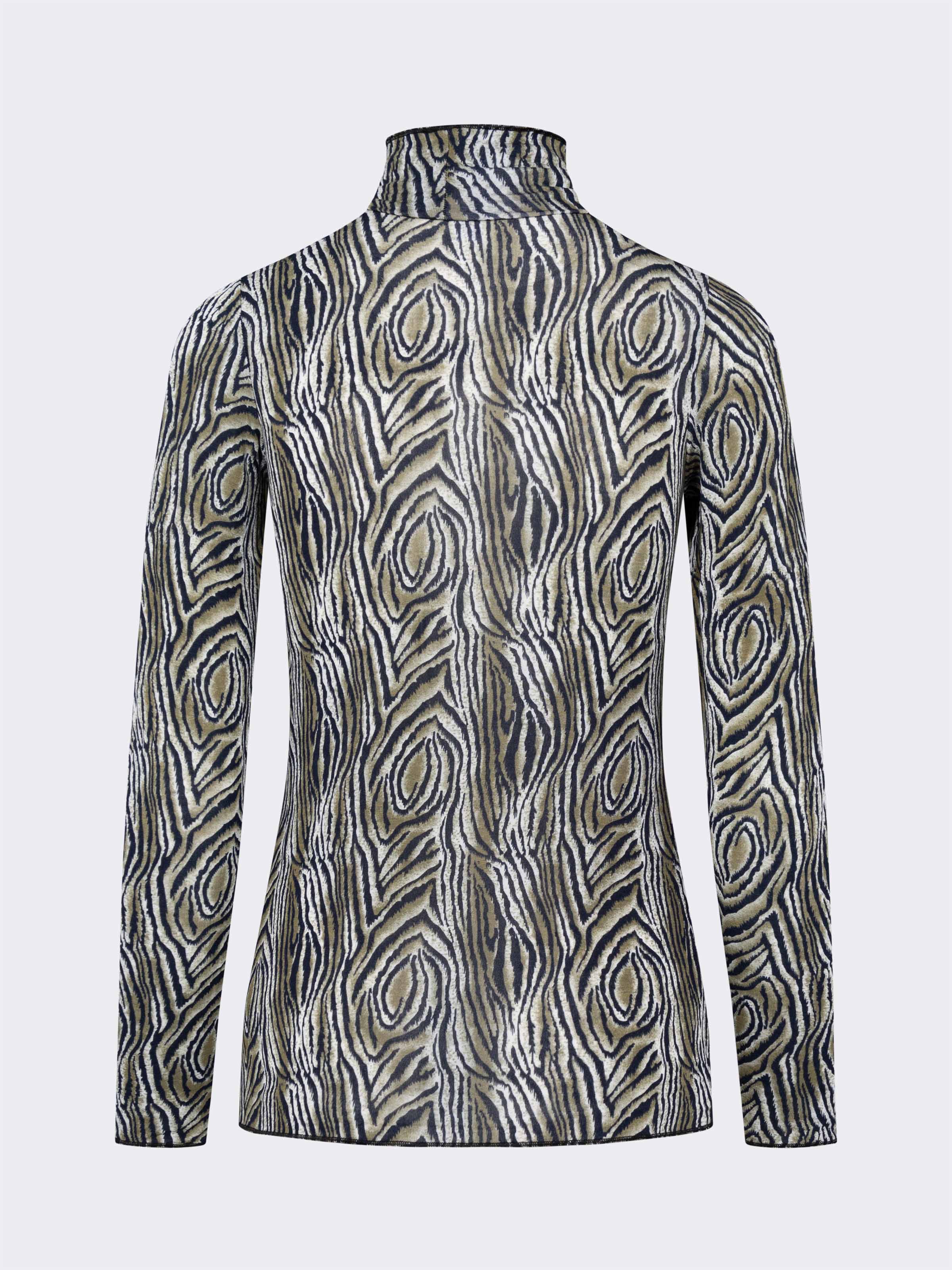 Maglia Intima Dolcevita Donna Manica Lunga in Cashmere & Modal Animalier - Calda - Image 5
