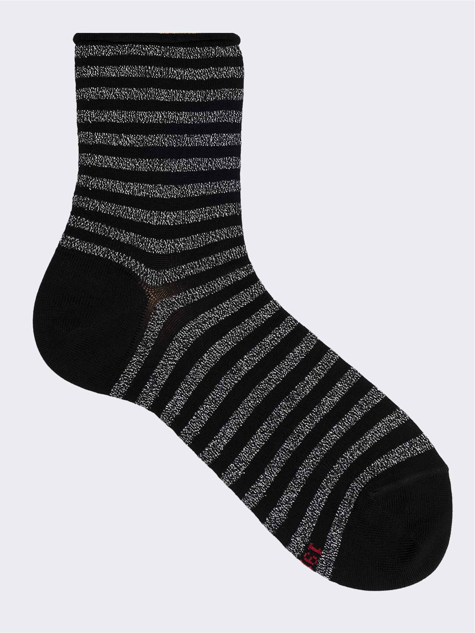 Calzini Donna Estivi a Righe - Eleganti Calze alla Caviglia in Fresco Cotone - Image 2
