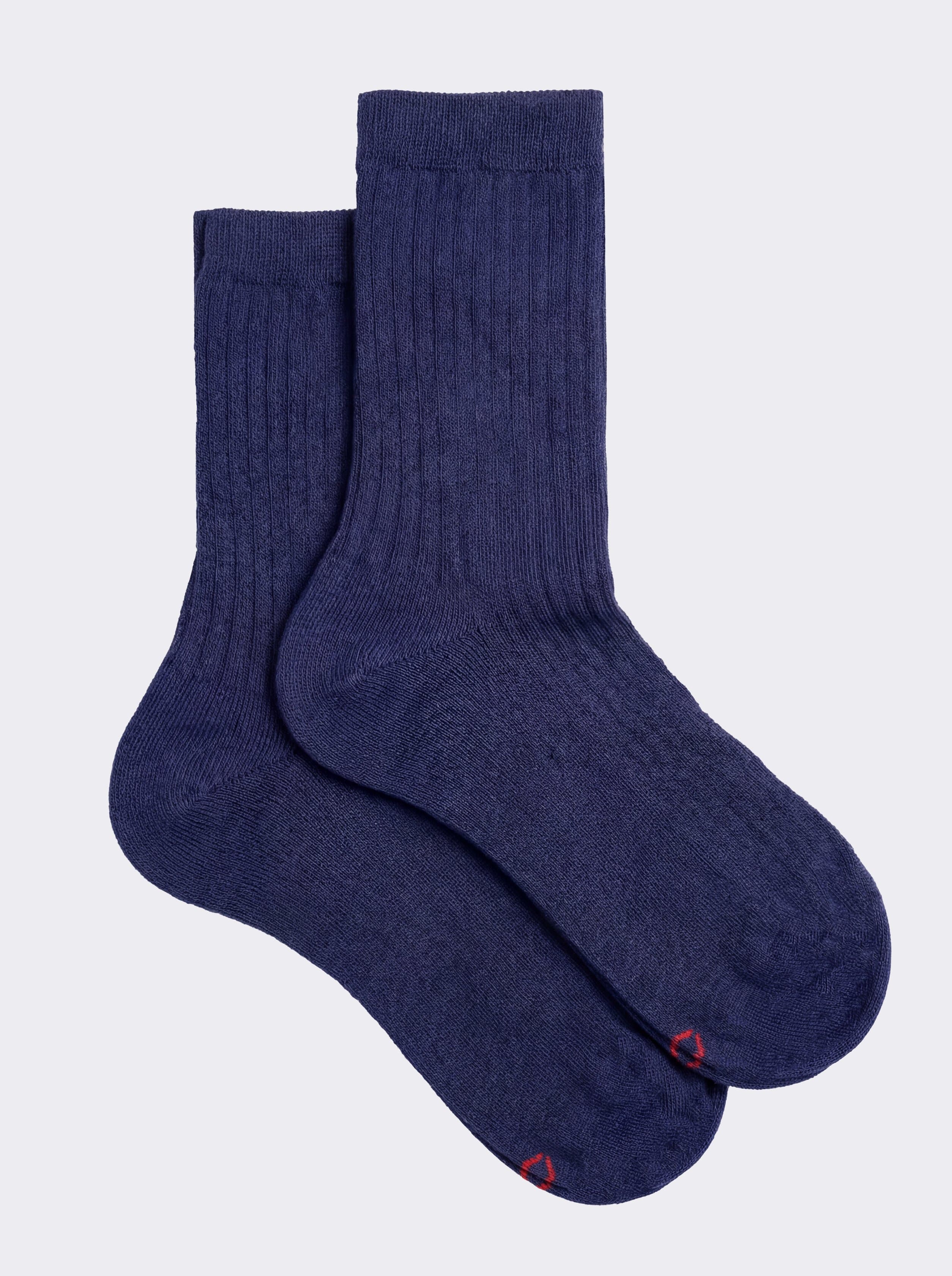Calze corte donna a coste tinta unita in misto Cashmere