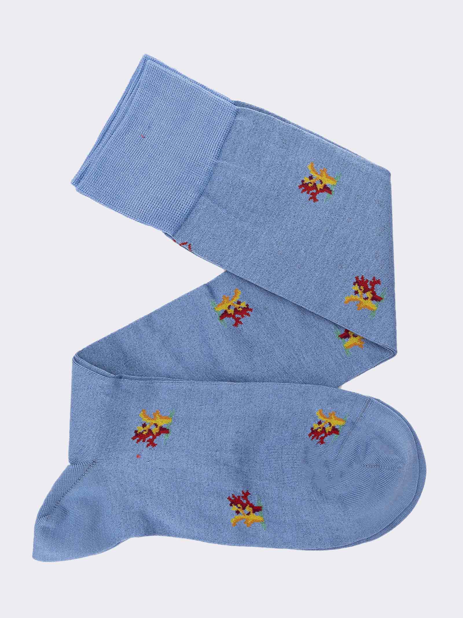 Calze Uomo Lunghe Fantasia in Fresco Cotone - Design Elegante - Image 1
