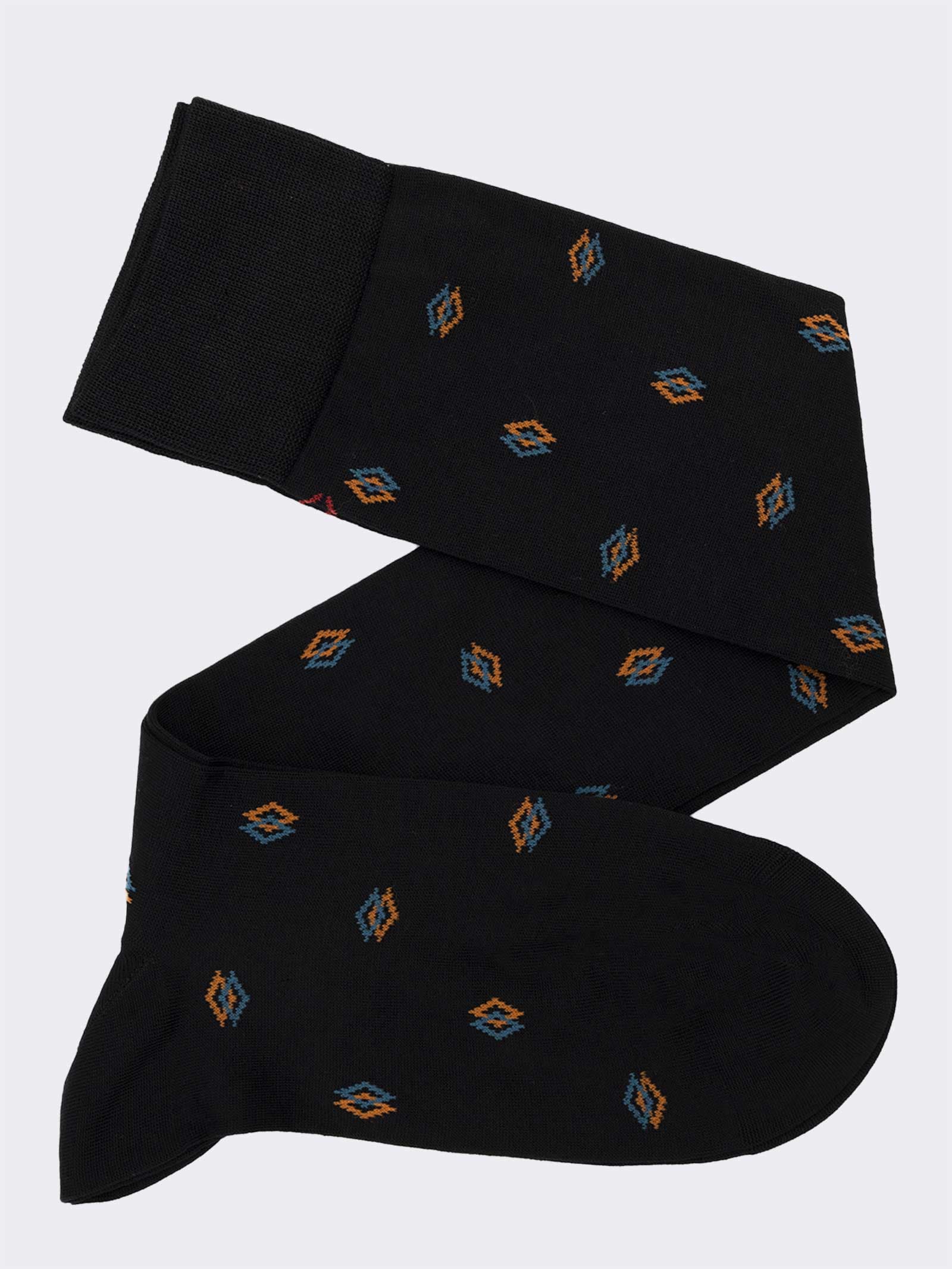 Calze Uomo Eleganti con Motivo Geometrico - Cotone Premium - Image 1
