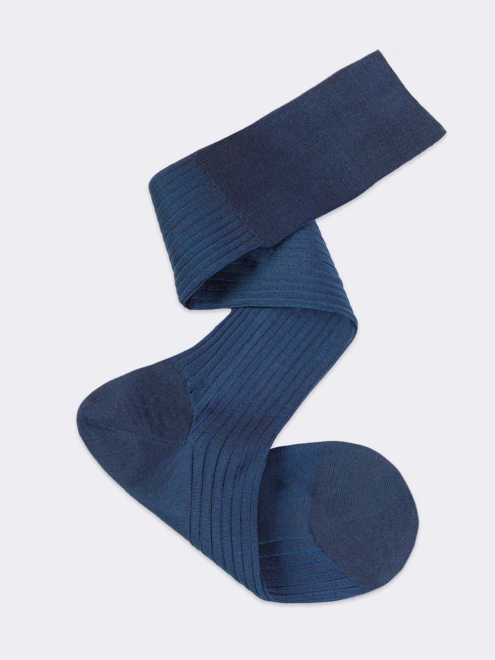 Calze lunghe da uomo a costine Prisco 908 in 100% puro cotone