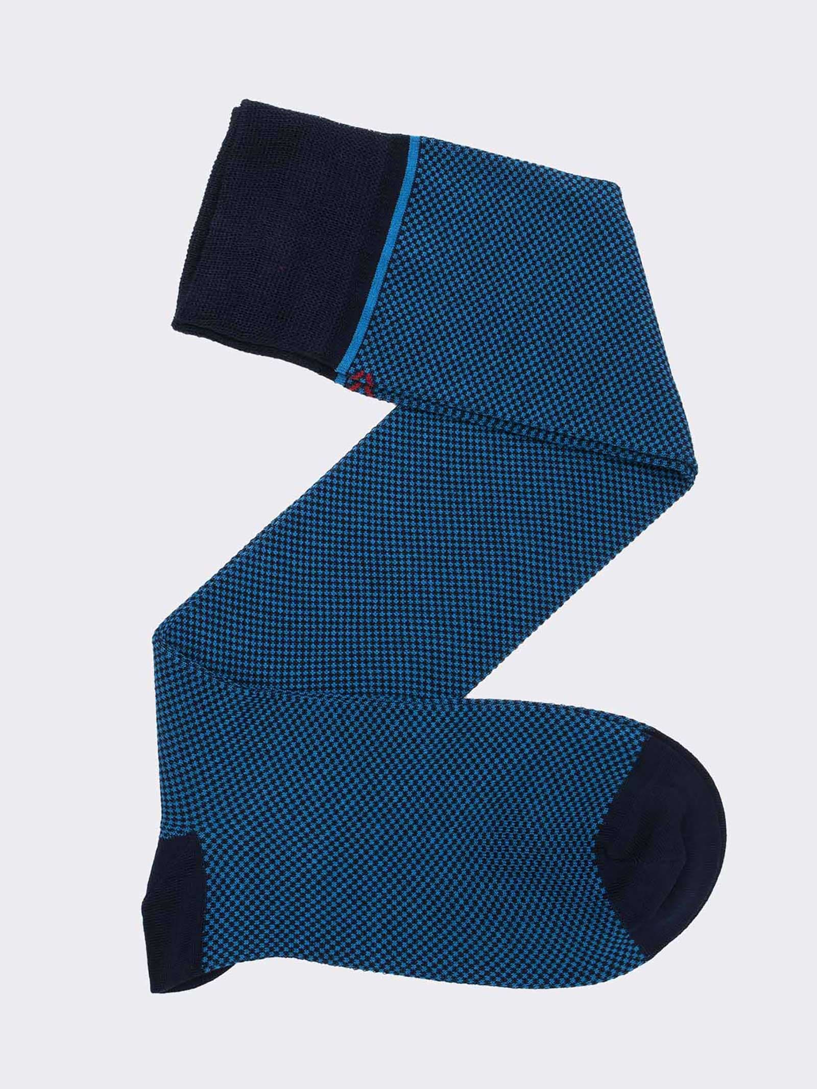 Calze Uomo Lunghe con Motivo Geometrico in Fresco Cotone - Image 1