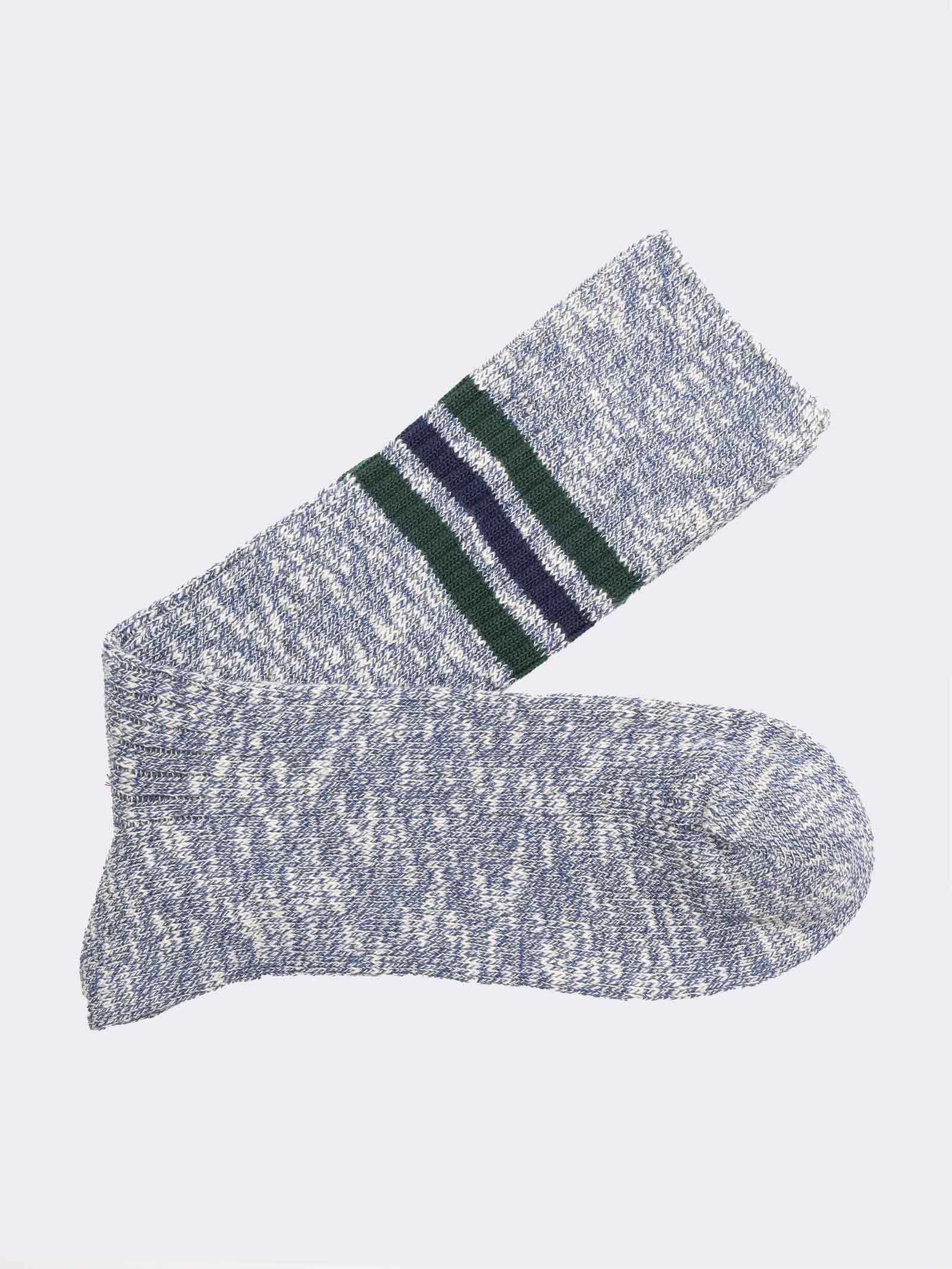 Calze Corte Uomo con Fantasia Melange - Design Sportivo a Righe - Image 1