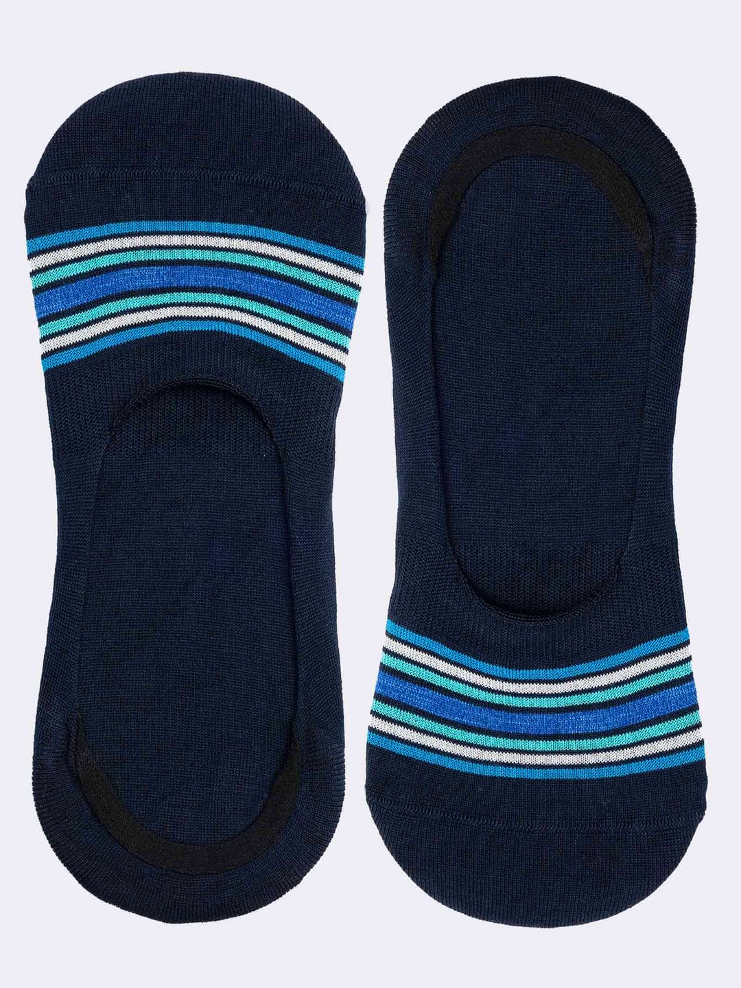 Calzini Fantasmini Uomo a Righe - Design Moderno in Fresco Cotone